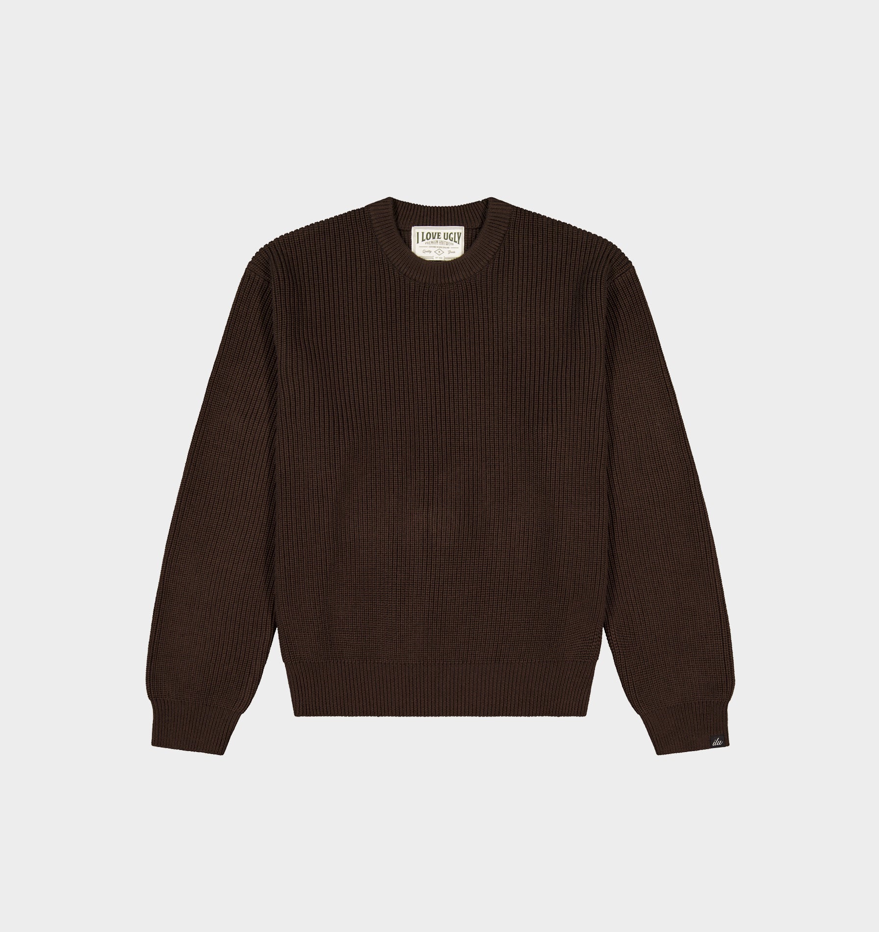 Cropped Knit Sweater - Espresso