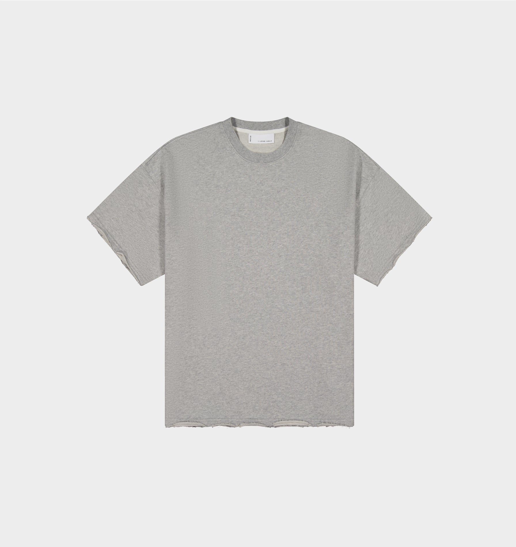 Raw Hem Heavy Box Tee - Vintage Grey