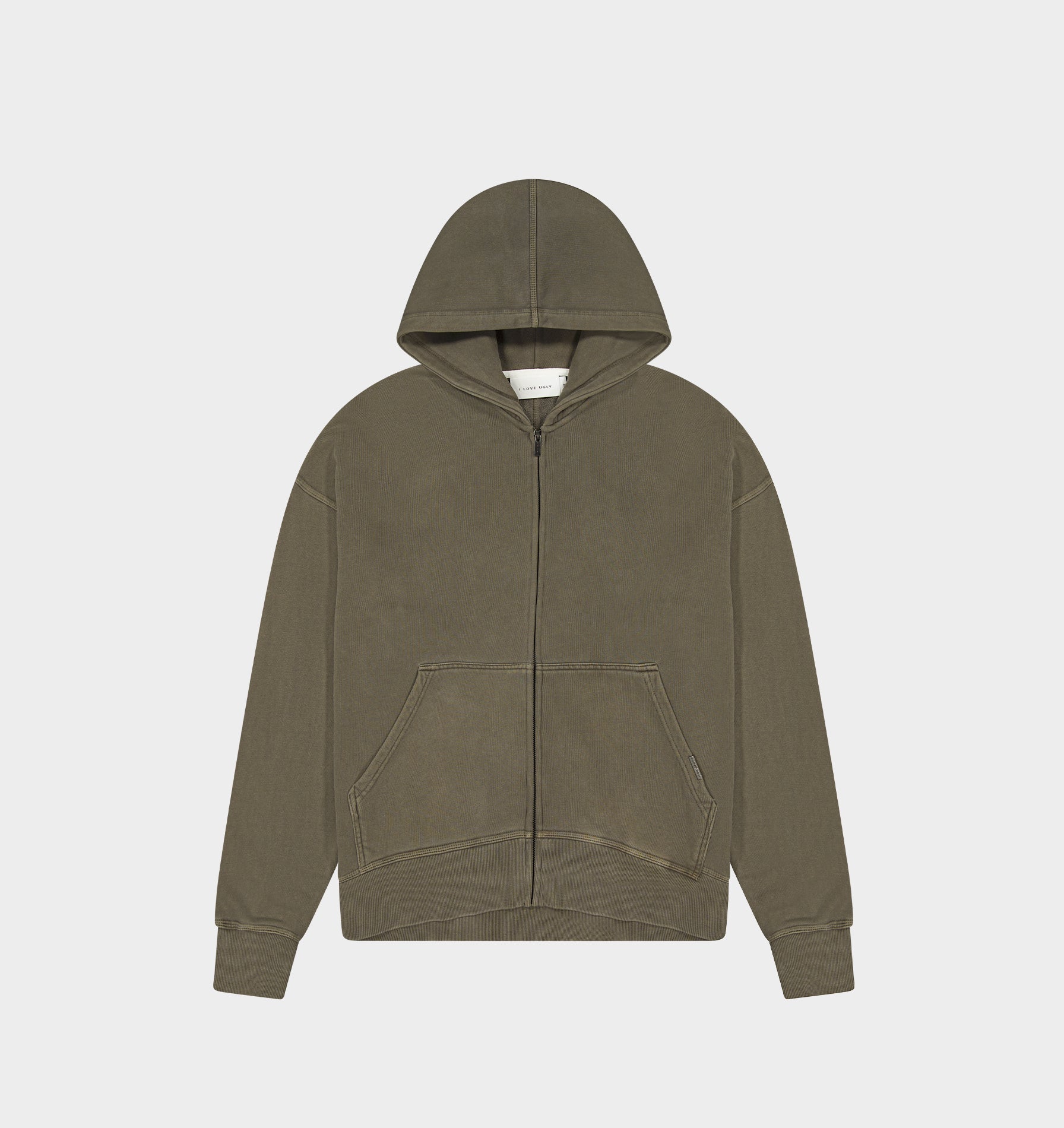 Zip Up Box Hood - Washed Mushroom