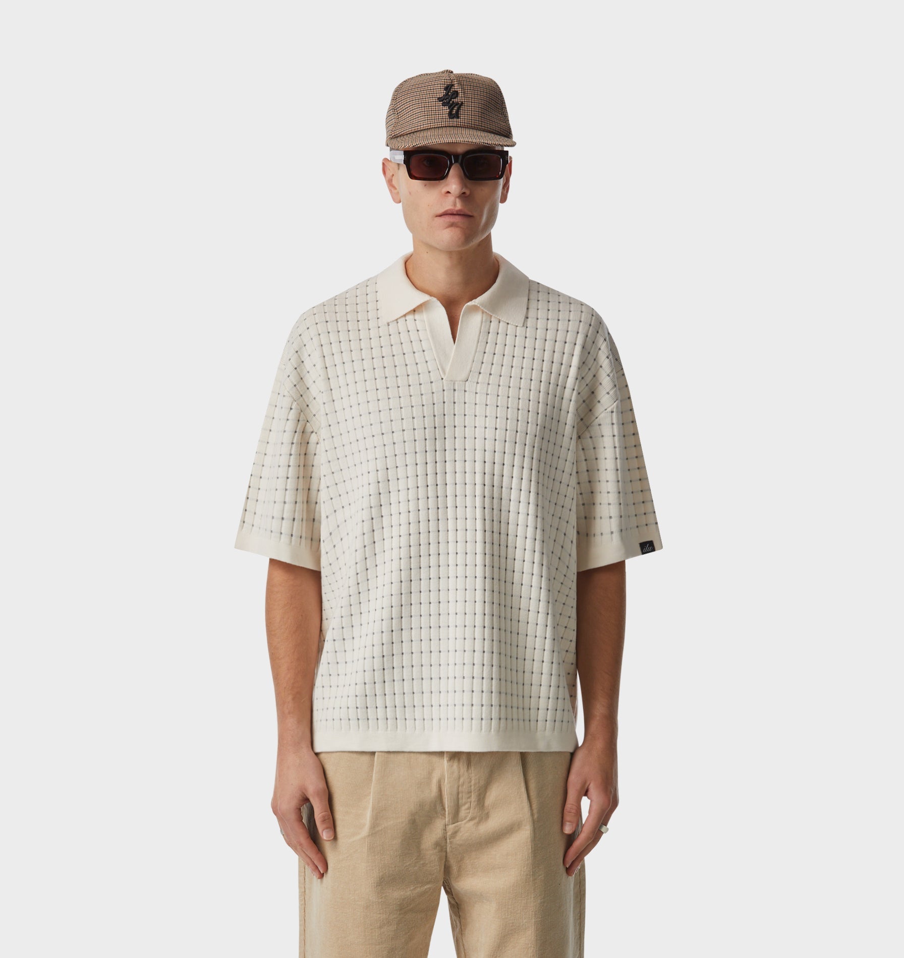 Box Knit Polo - Off White