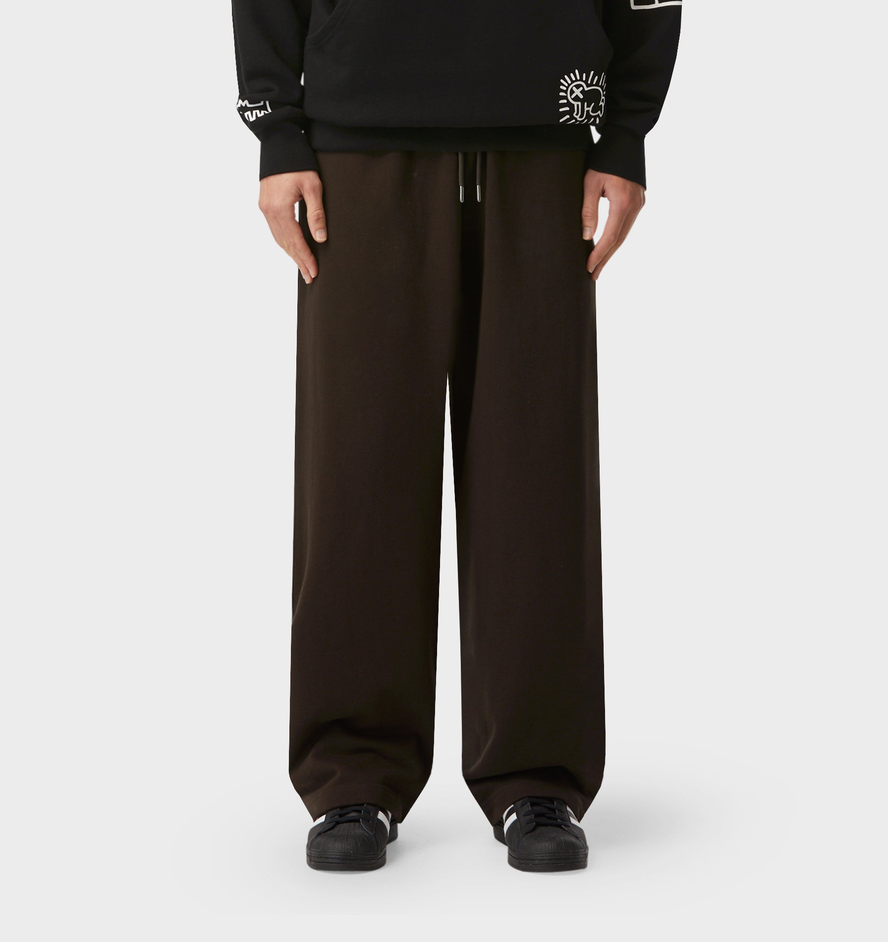 Wide Leg Track Pant - Coffee Bean