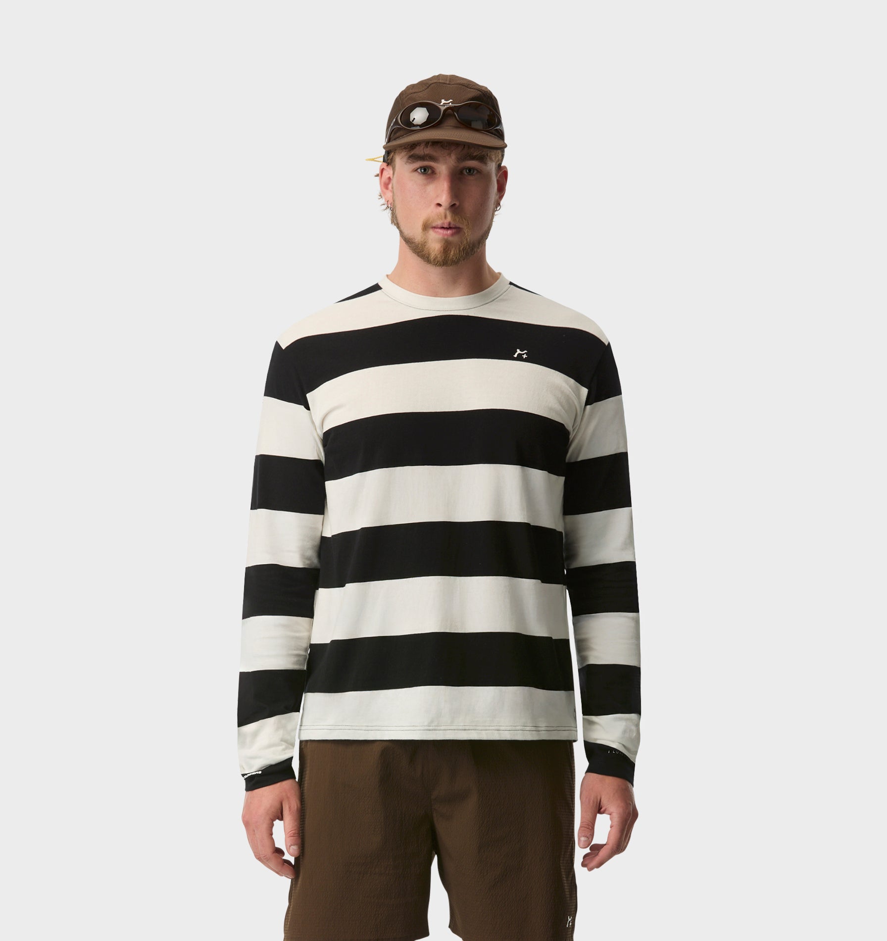 GR X ILU Stripe LS Tee - Black/White