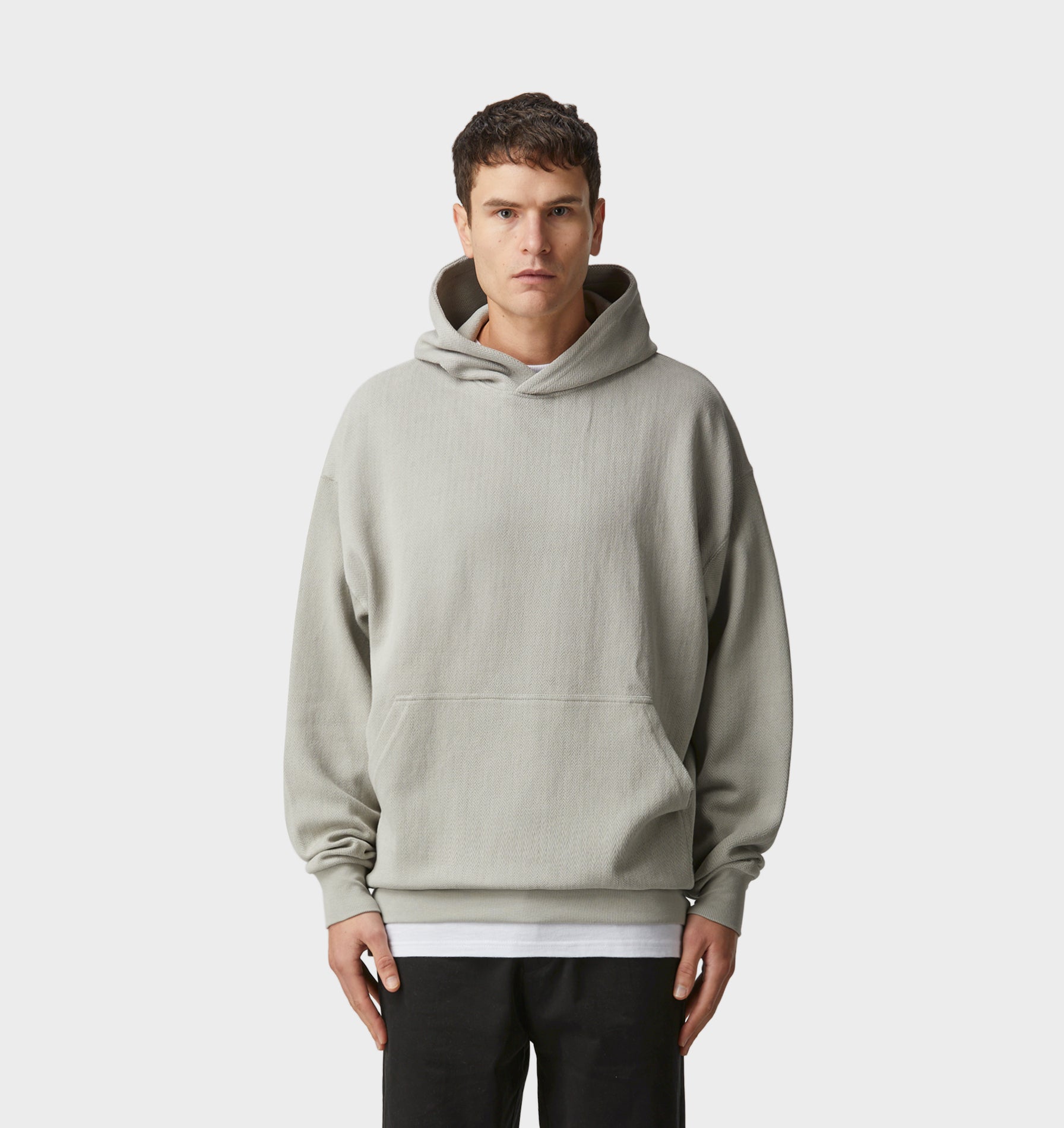 Herringbone Box Hood - Light Grey