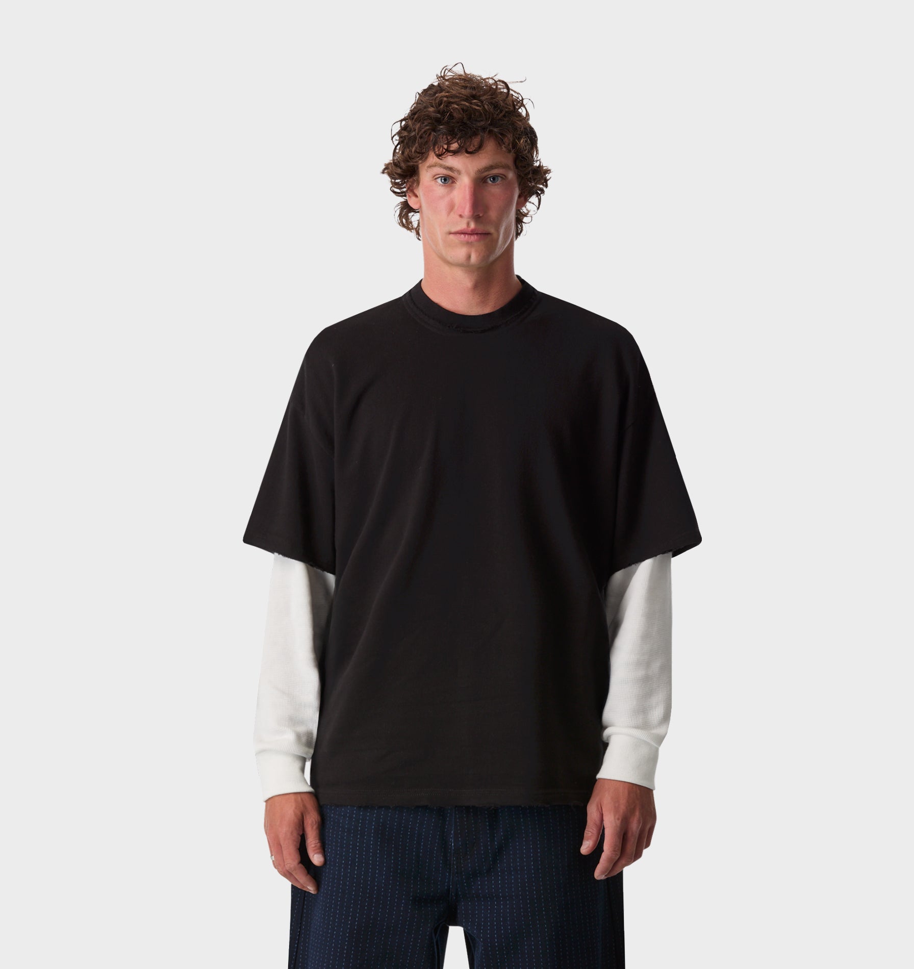Raw Hem Heavy Box Tee 2.0 - Black