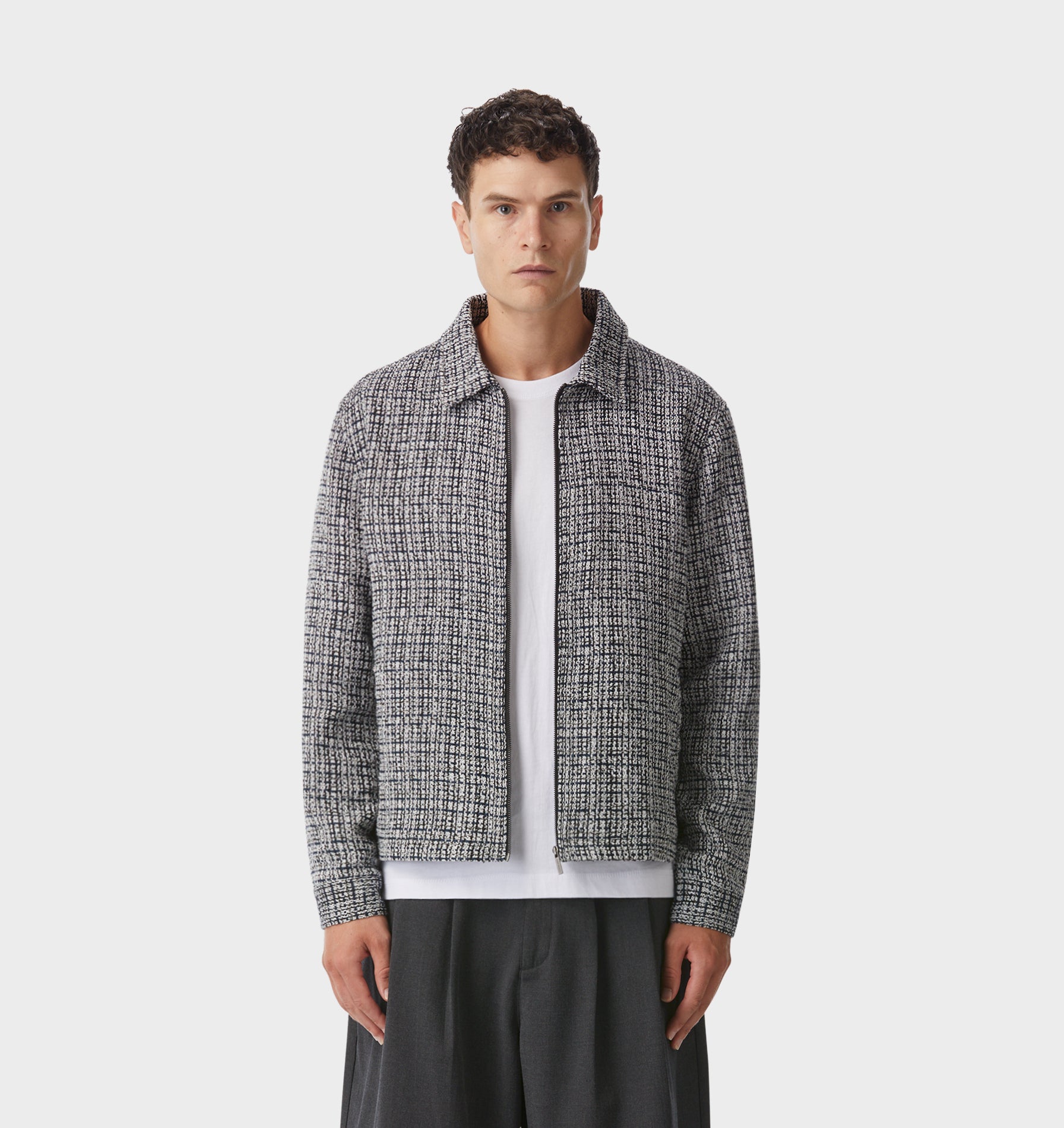 Boucle Poker Jacket - Blue/White