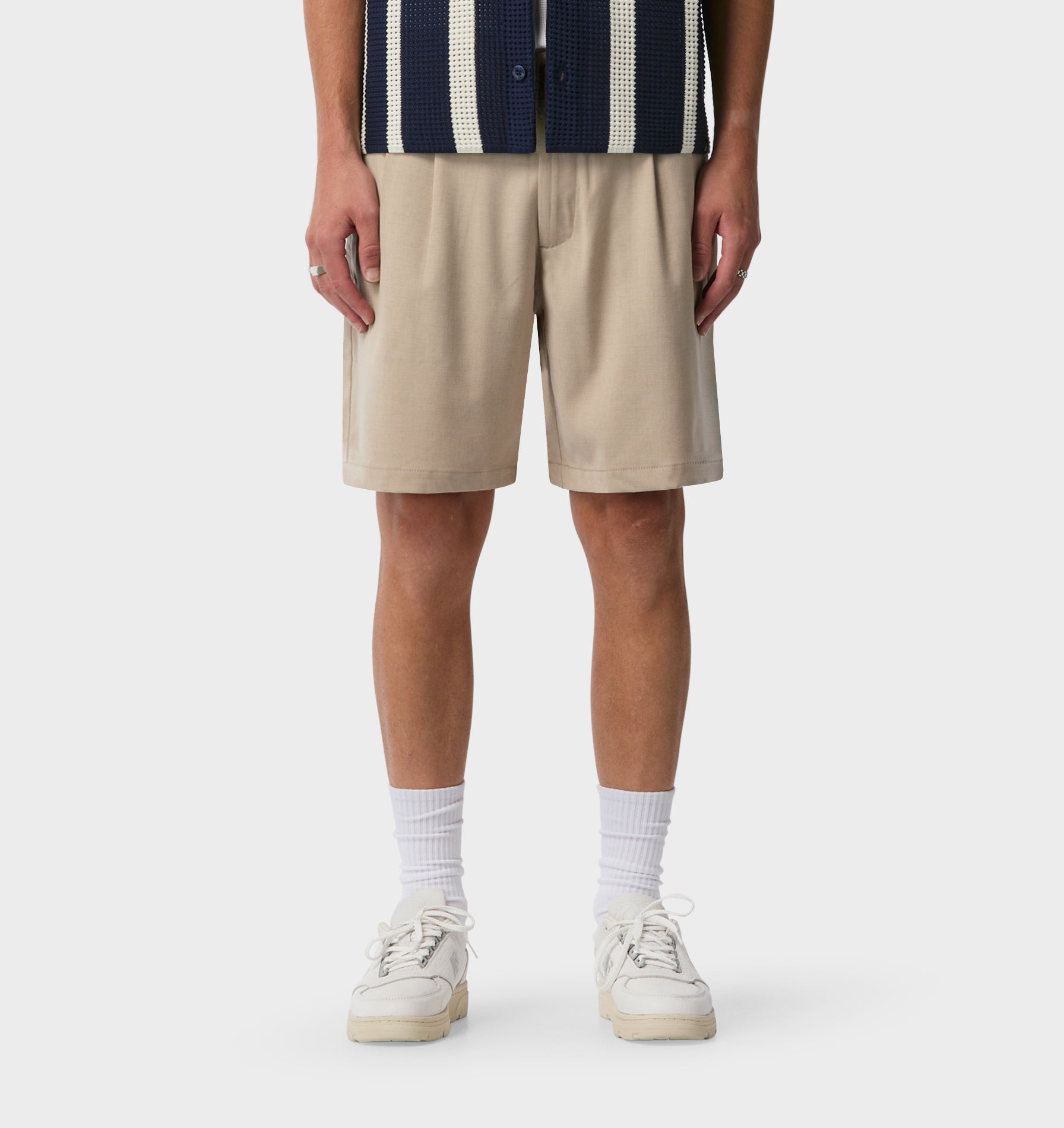 Quincy Pleated Short - Bone