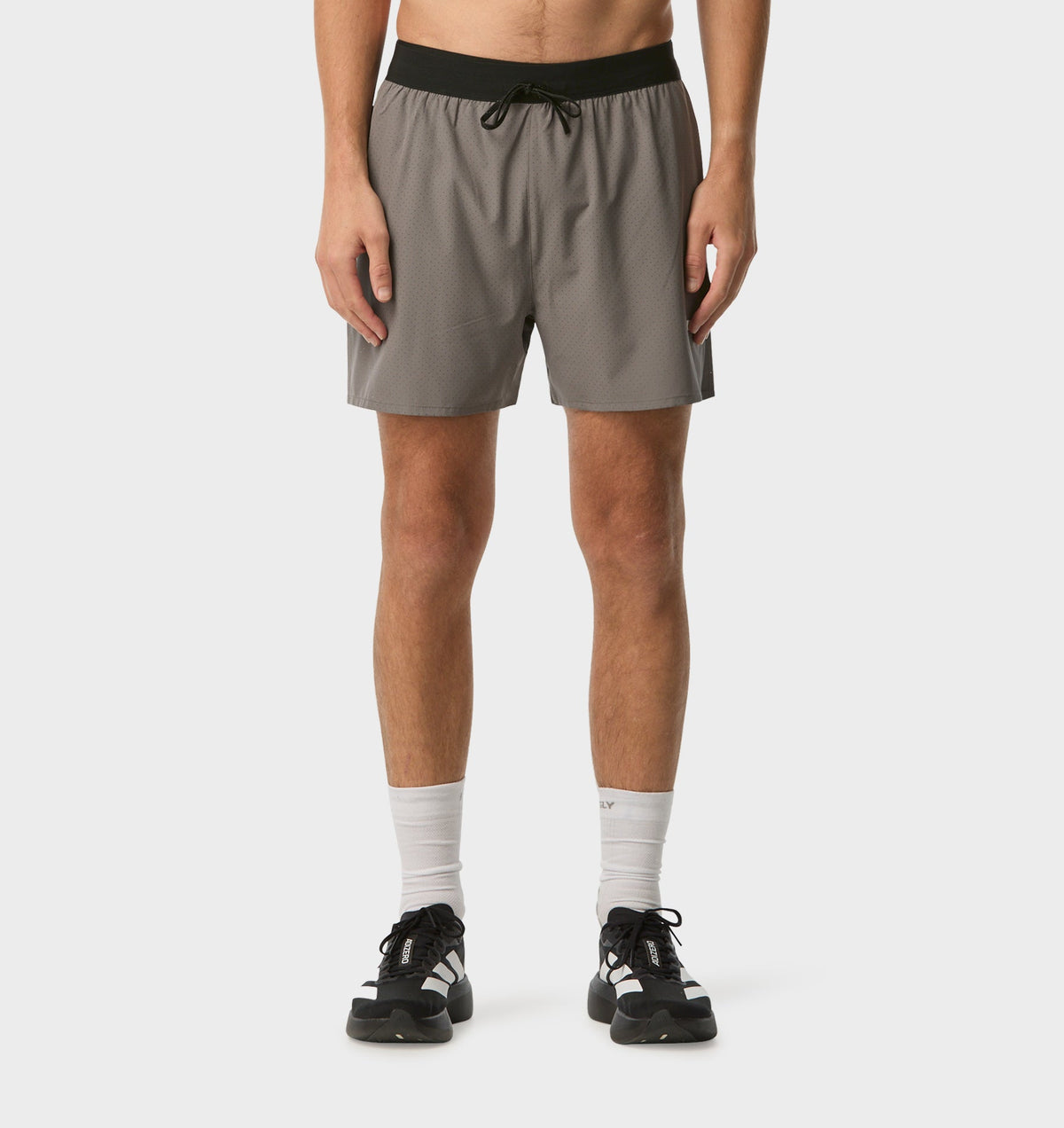 Active 4.5 Inch Laser Run Short - Cobblestone