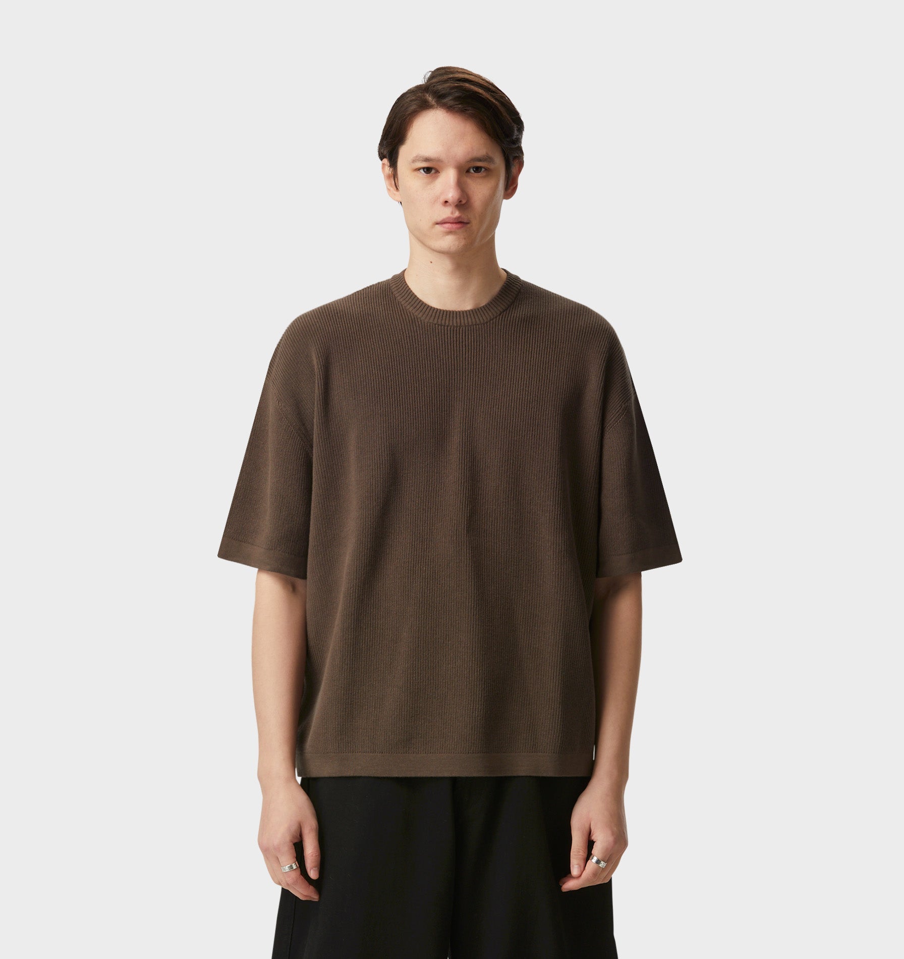 Knit Box Tee - Burnt Olive