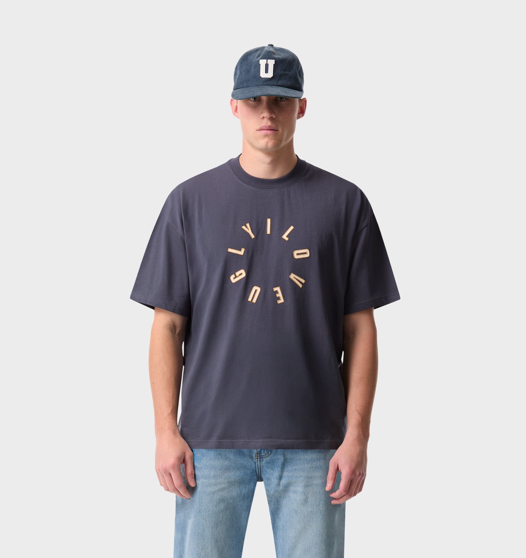 Hoop Logo Box Tee 2.0 - Indigo