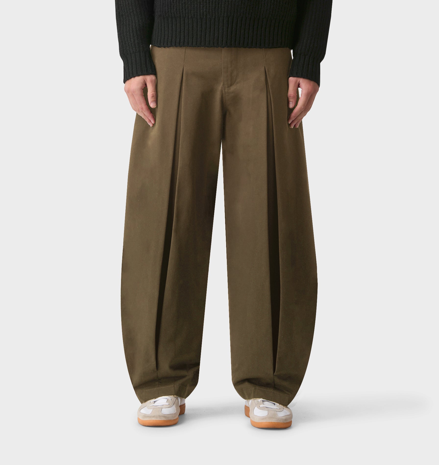Box Pleat Pant - Dark Olive