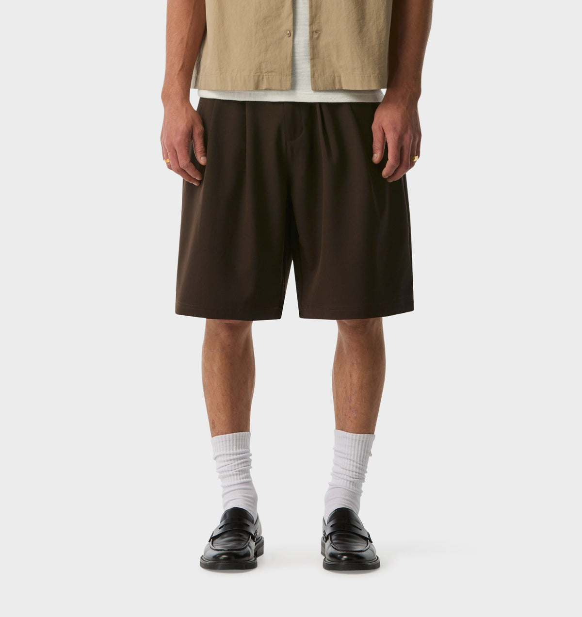 Alby Pleated Short - Espresso
