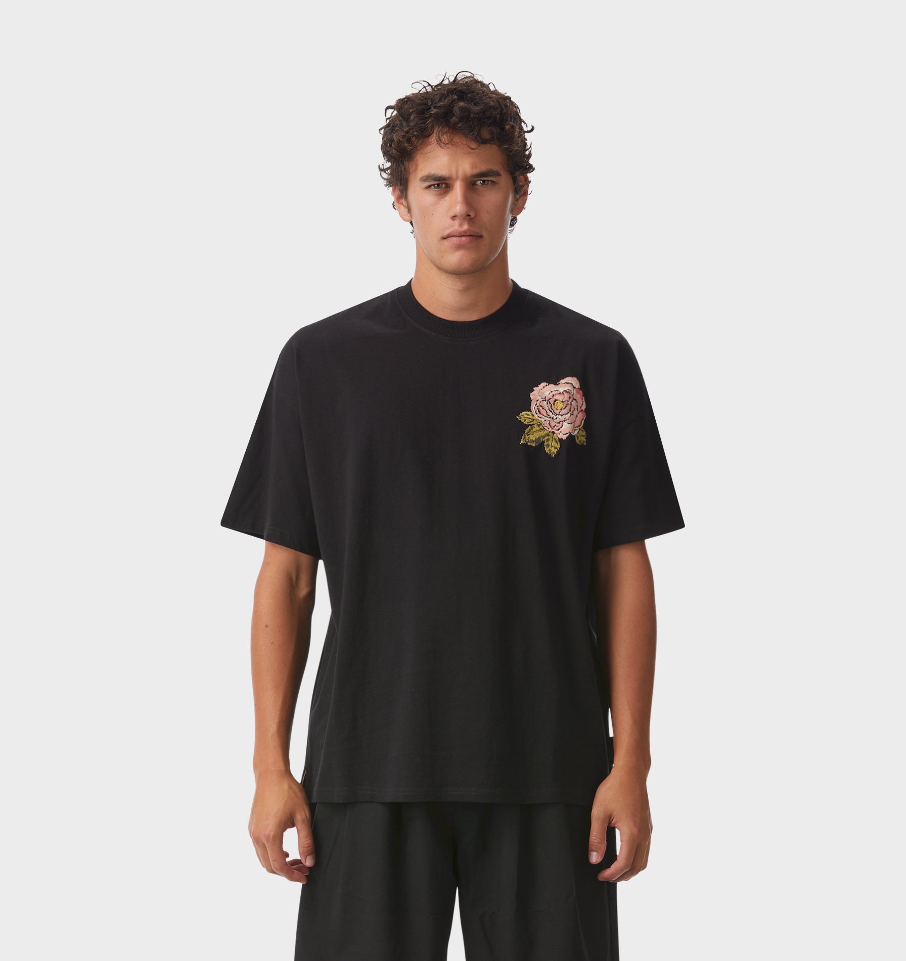 Fleur Box Tee - Black