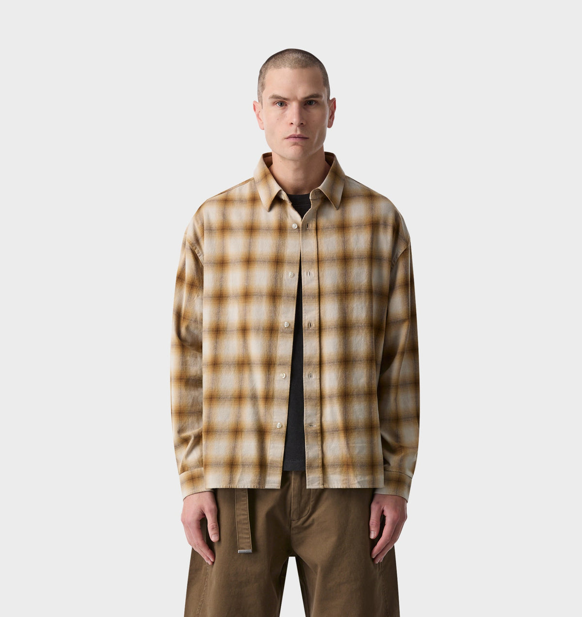 Mercer LS Flannel Shirt - Mustard Check