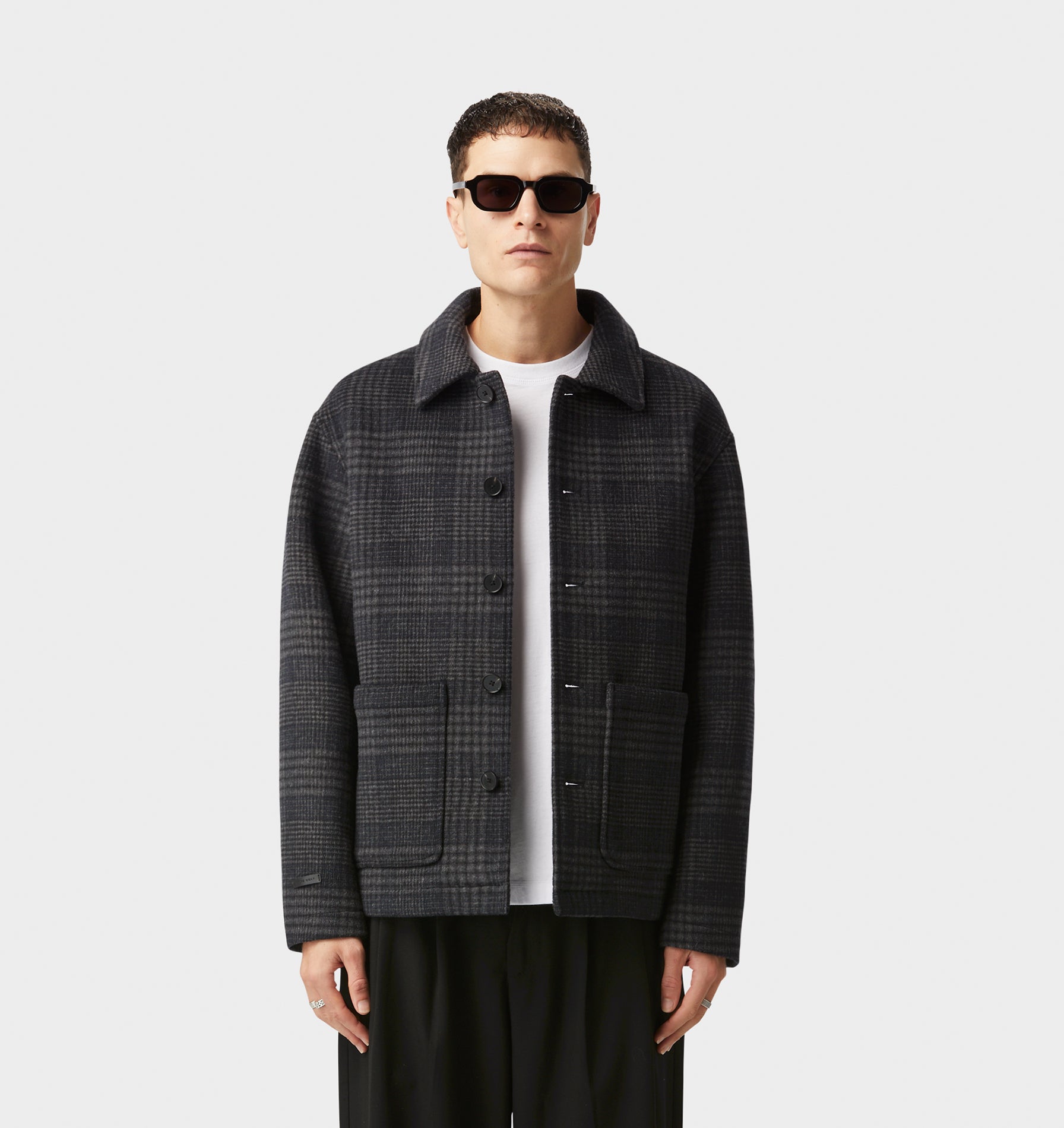 Carson Wool Jacket - Navy Check