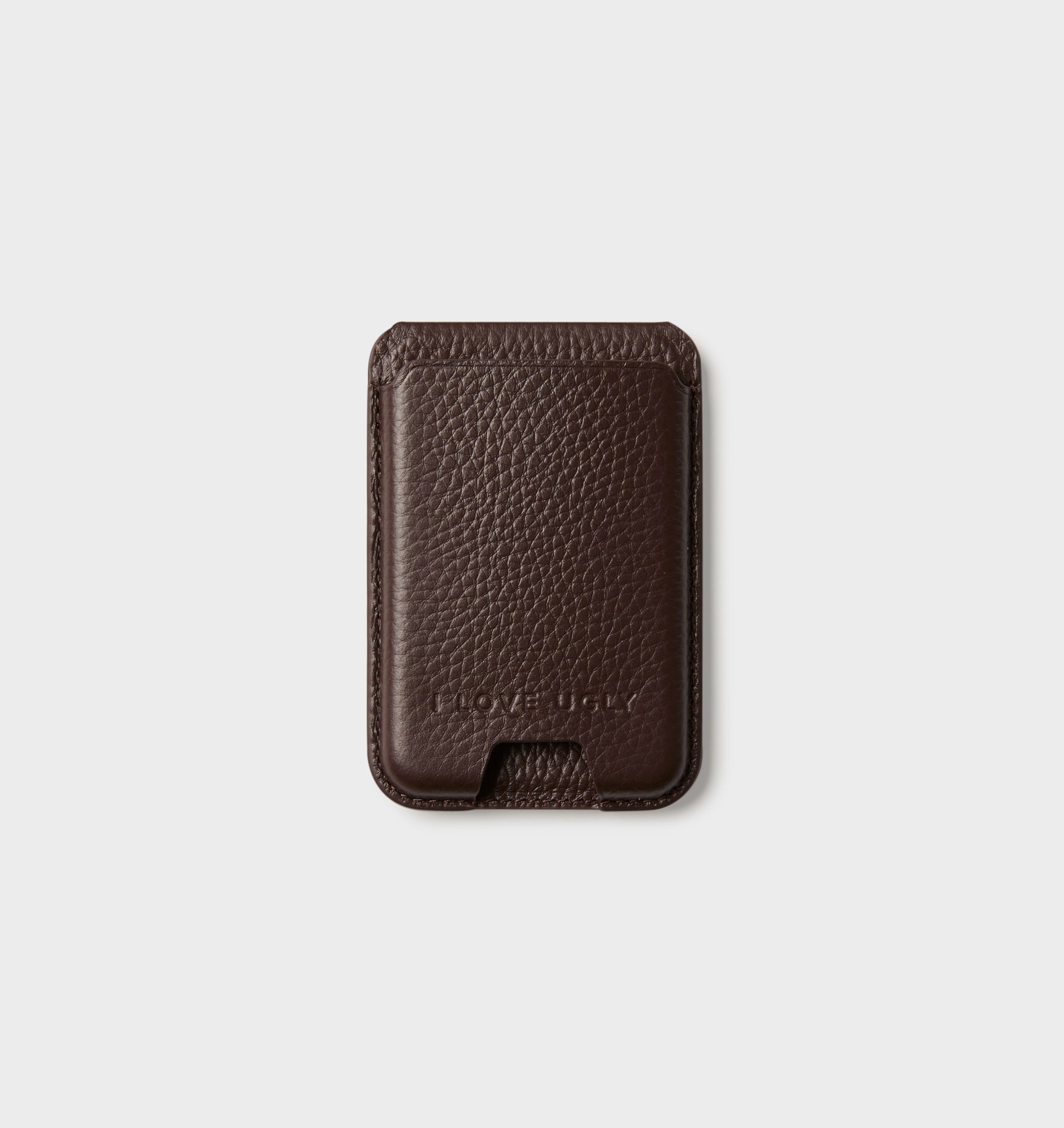 MagSafe Leather Card Holder - Dark Brown