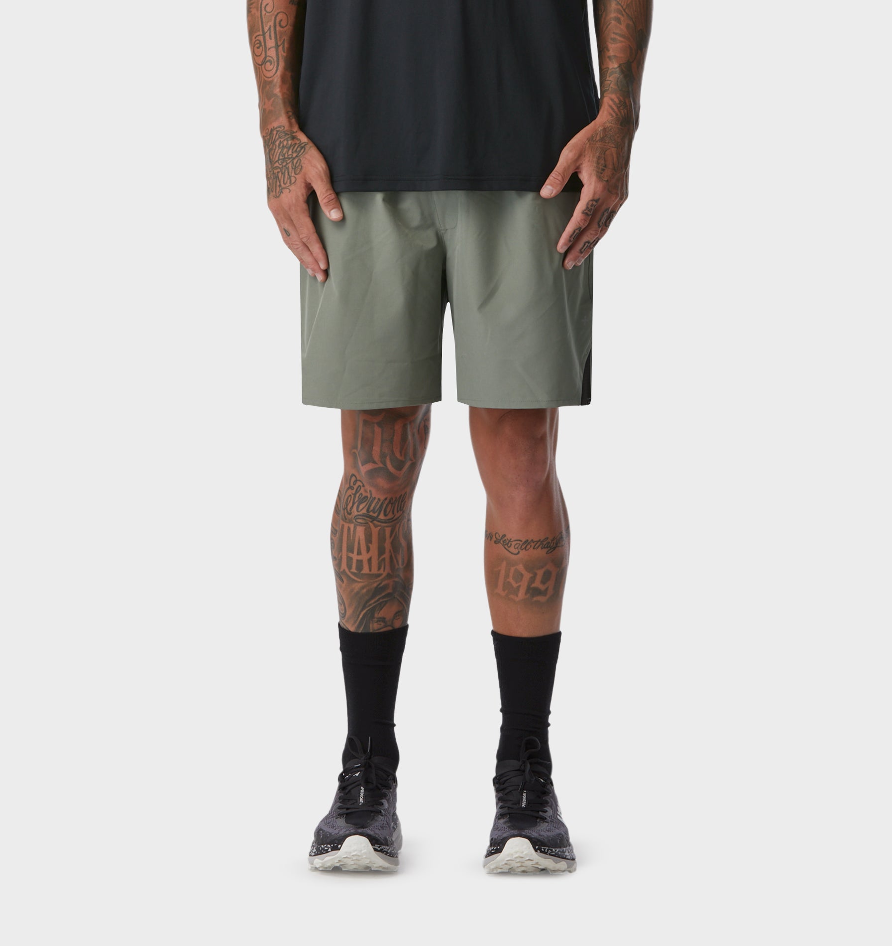 Active Inch Short Workout Shorts in Foam Grey I Love Ugly AU