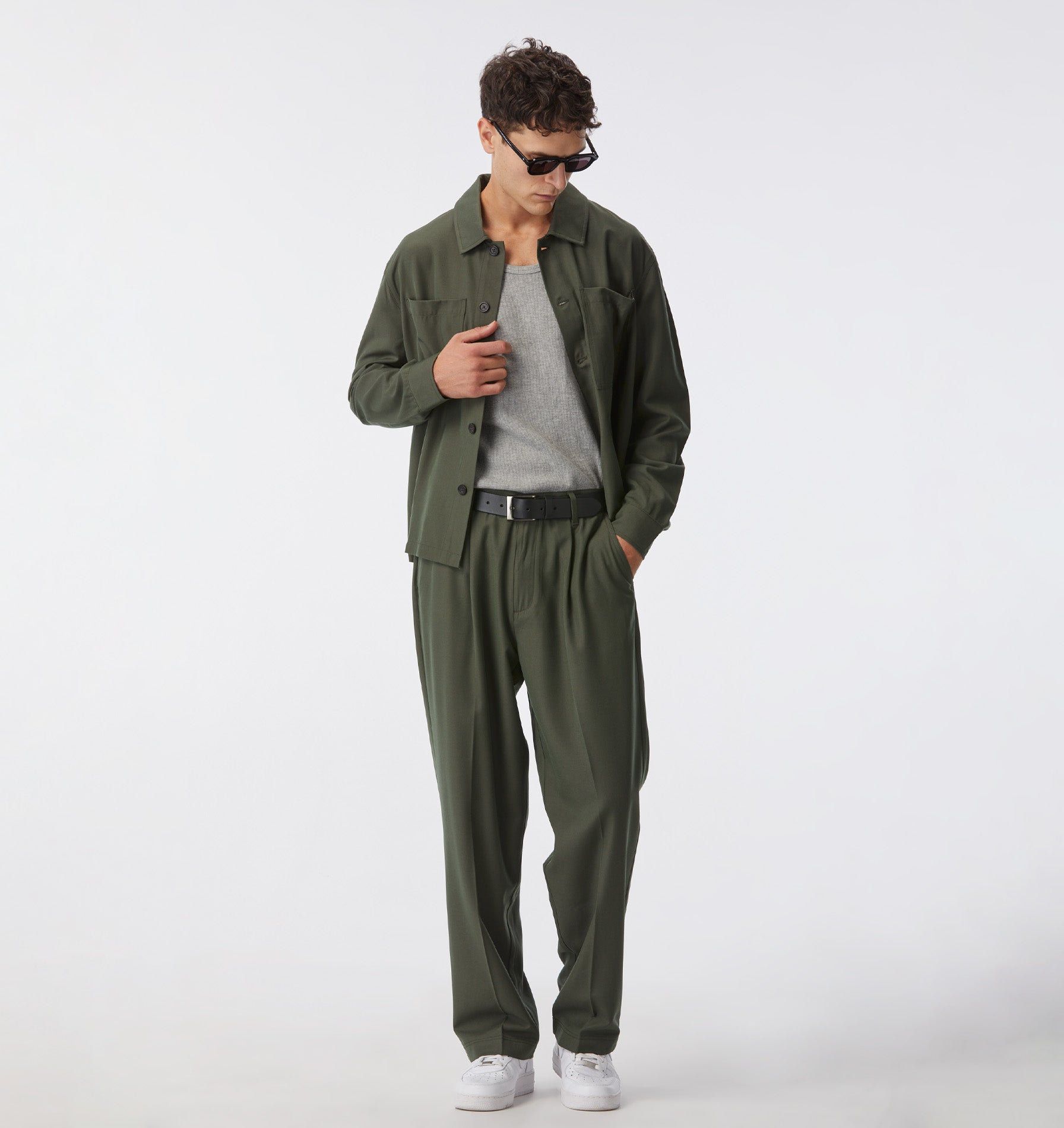 Tailored Overshirt - Smokey Green