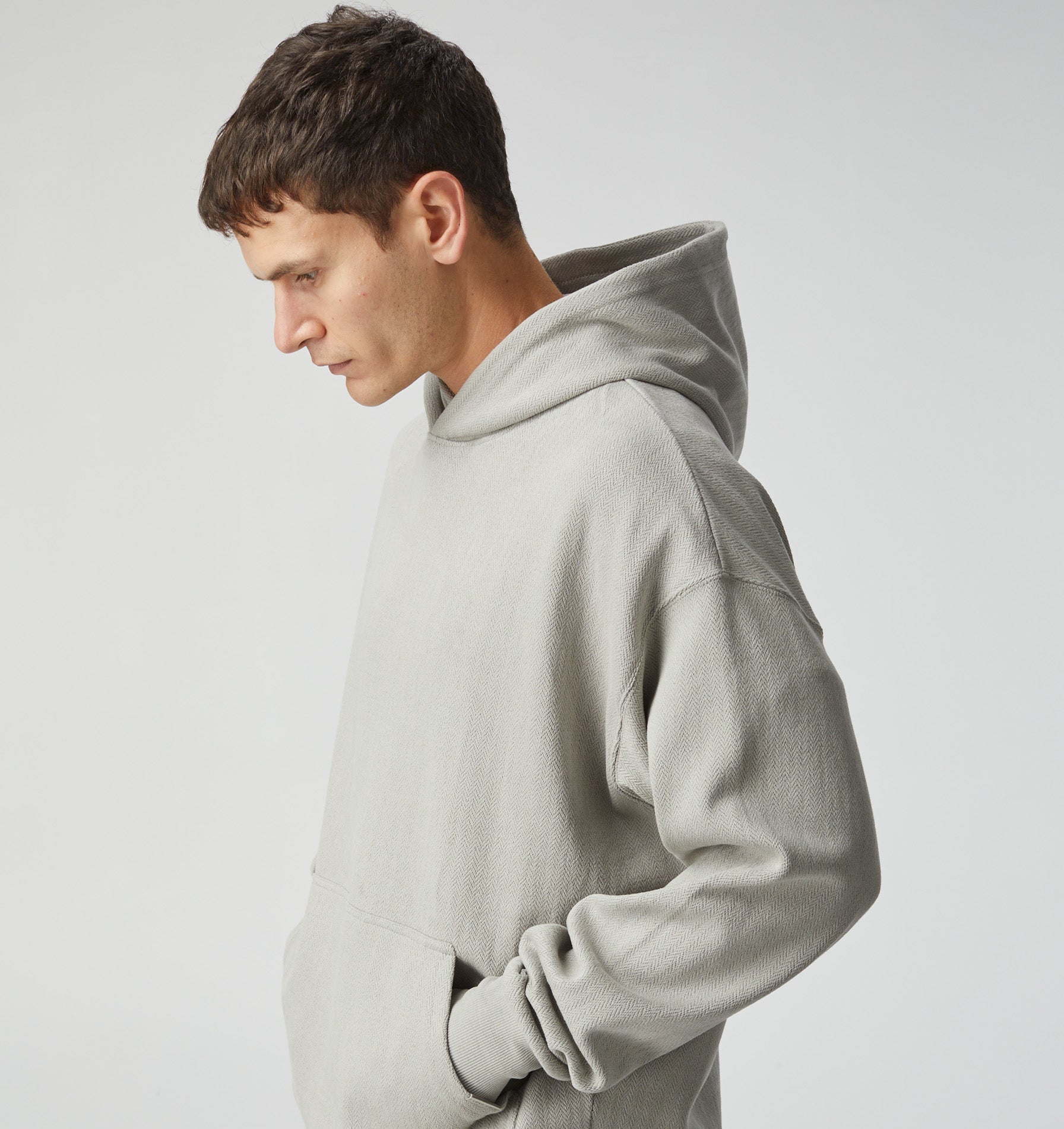 Herringbone Box Hood - Light Grey
