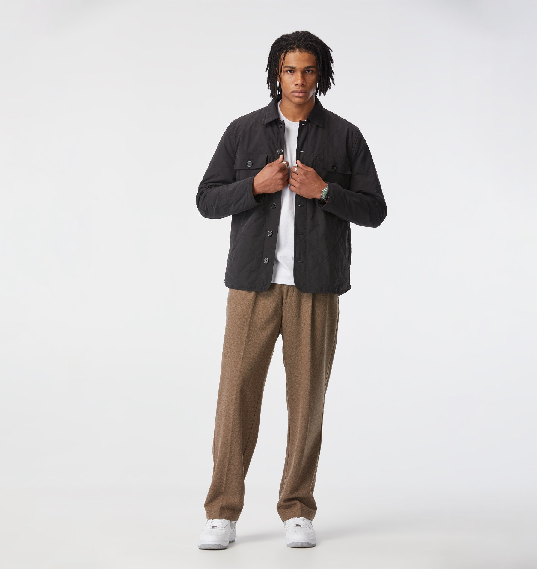 Quilted Overshirt - Black