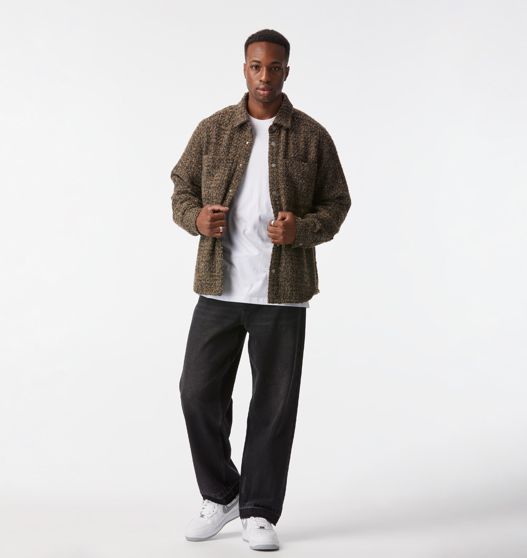 Boucle Overshirt - Khaki/Mocha