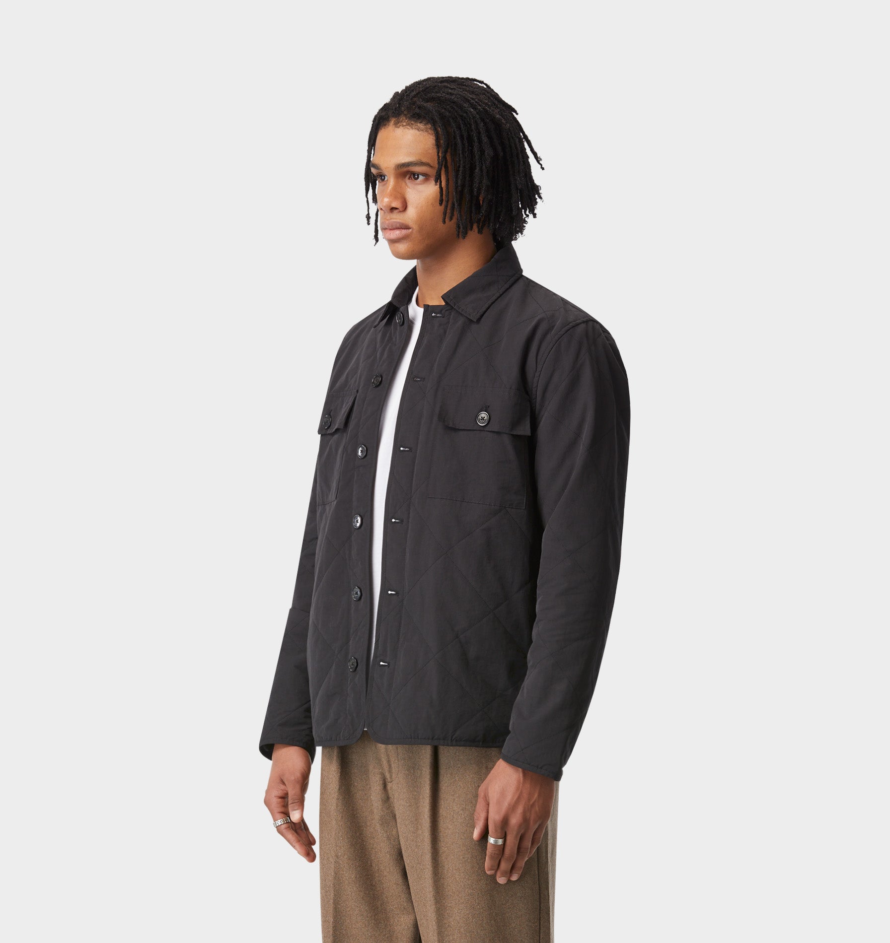 Quilted Overshirt - Black