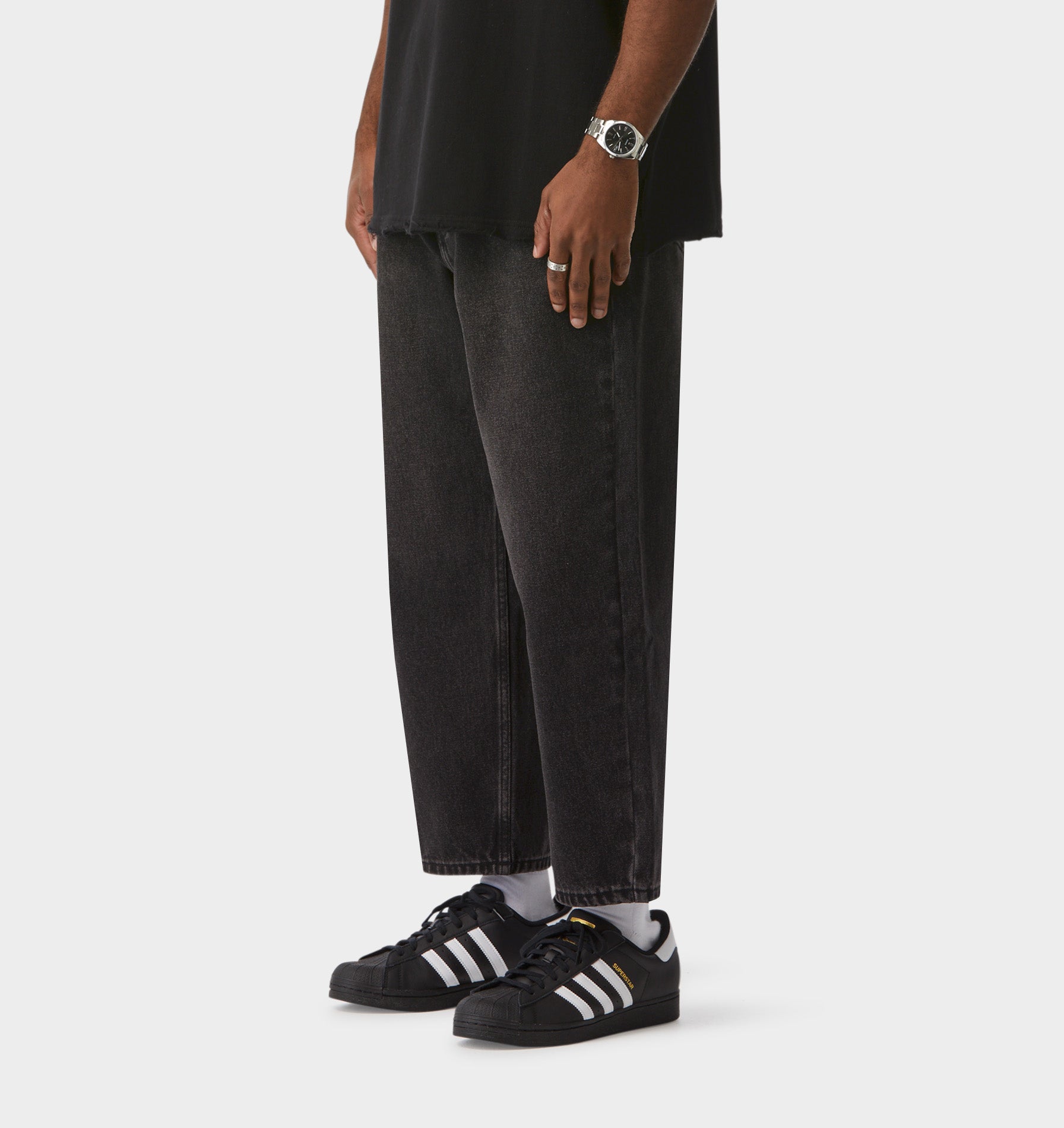 Samson Cropped Denim - Washed Black