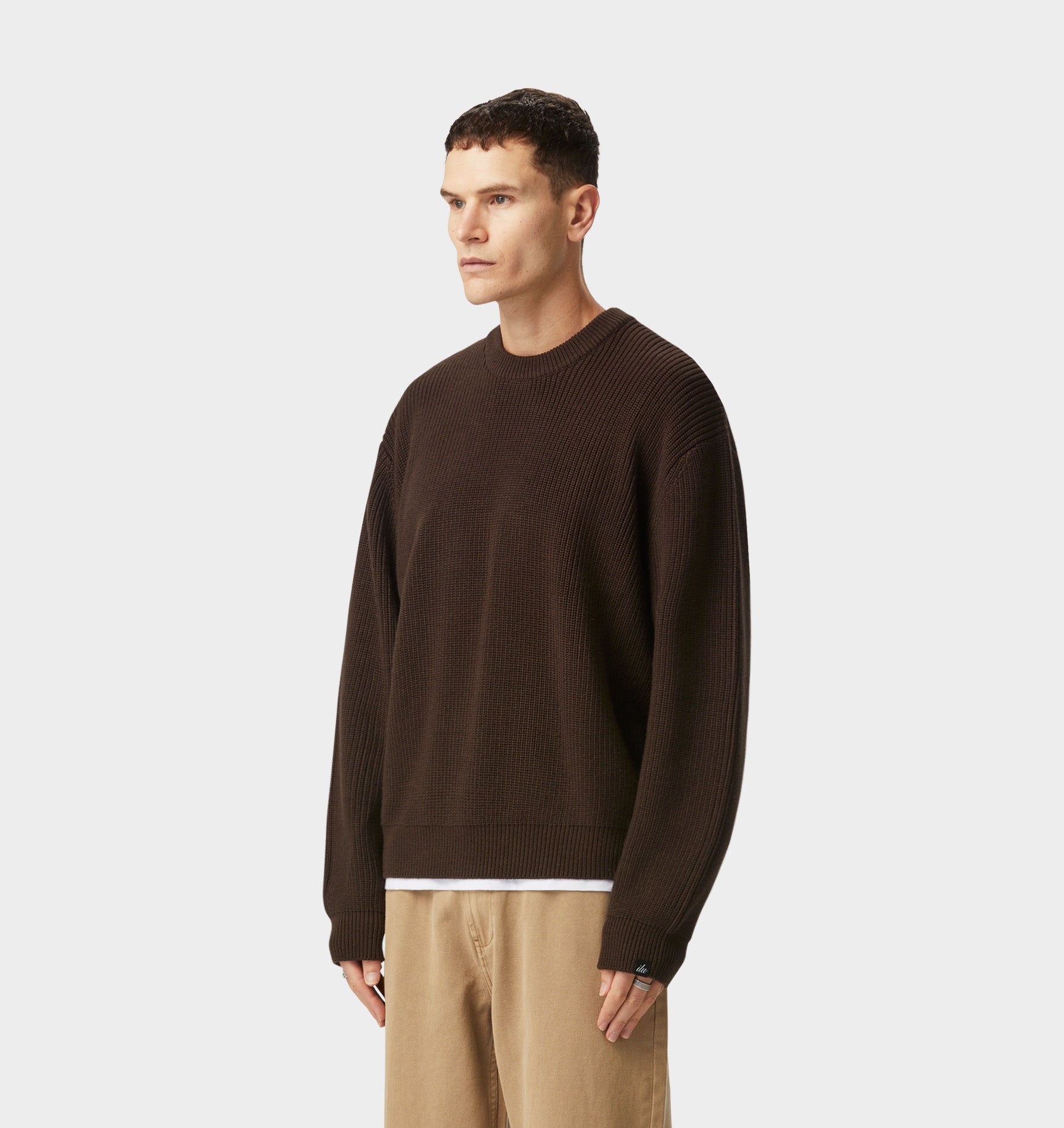 Cropped Knit Sweater - Espresso