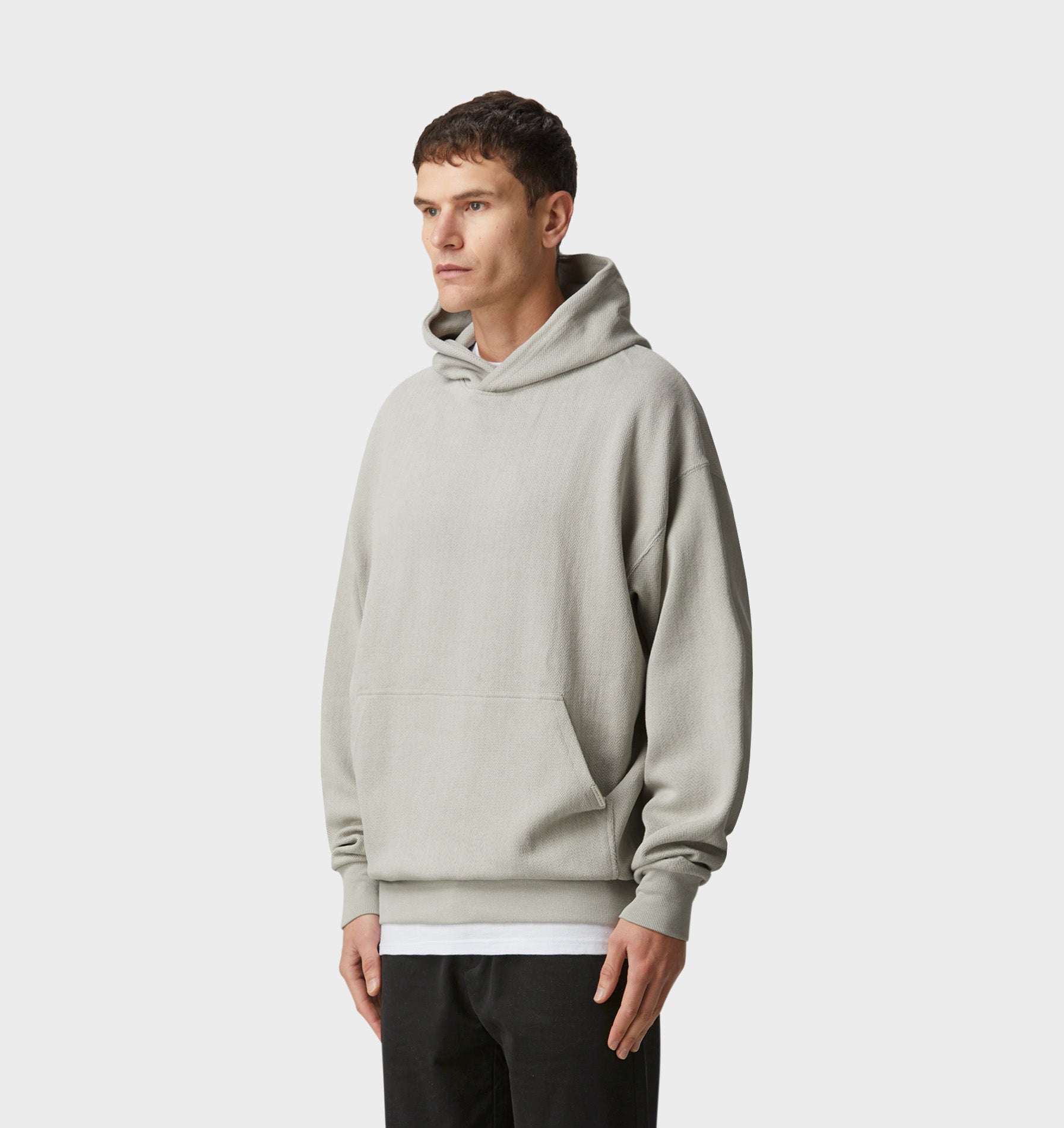 Herringbone Box Hood - Light Grey
