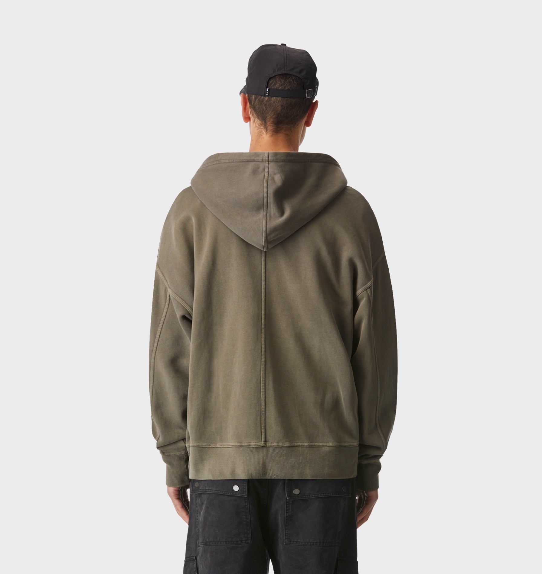 Zip Up Box Hood - Washed Mushroom