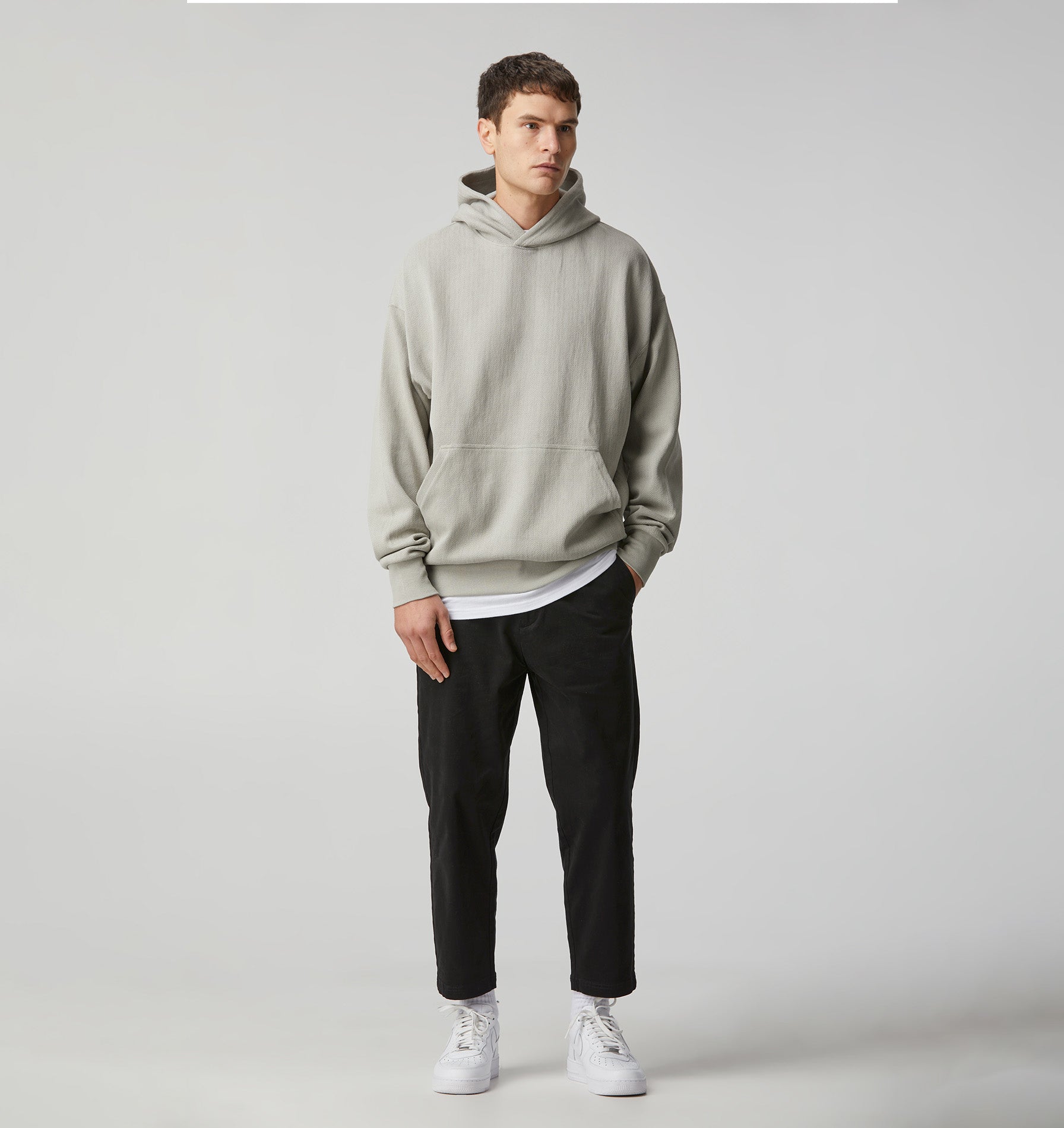 Herringbone Box Hood - Light Grey