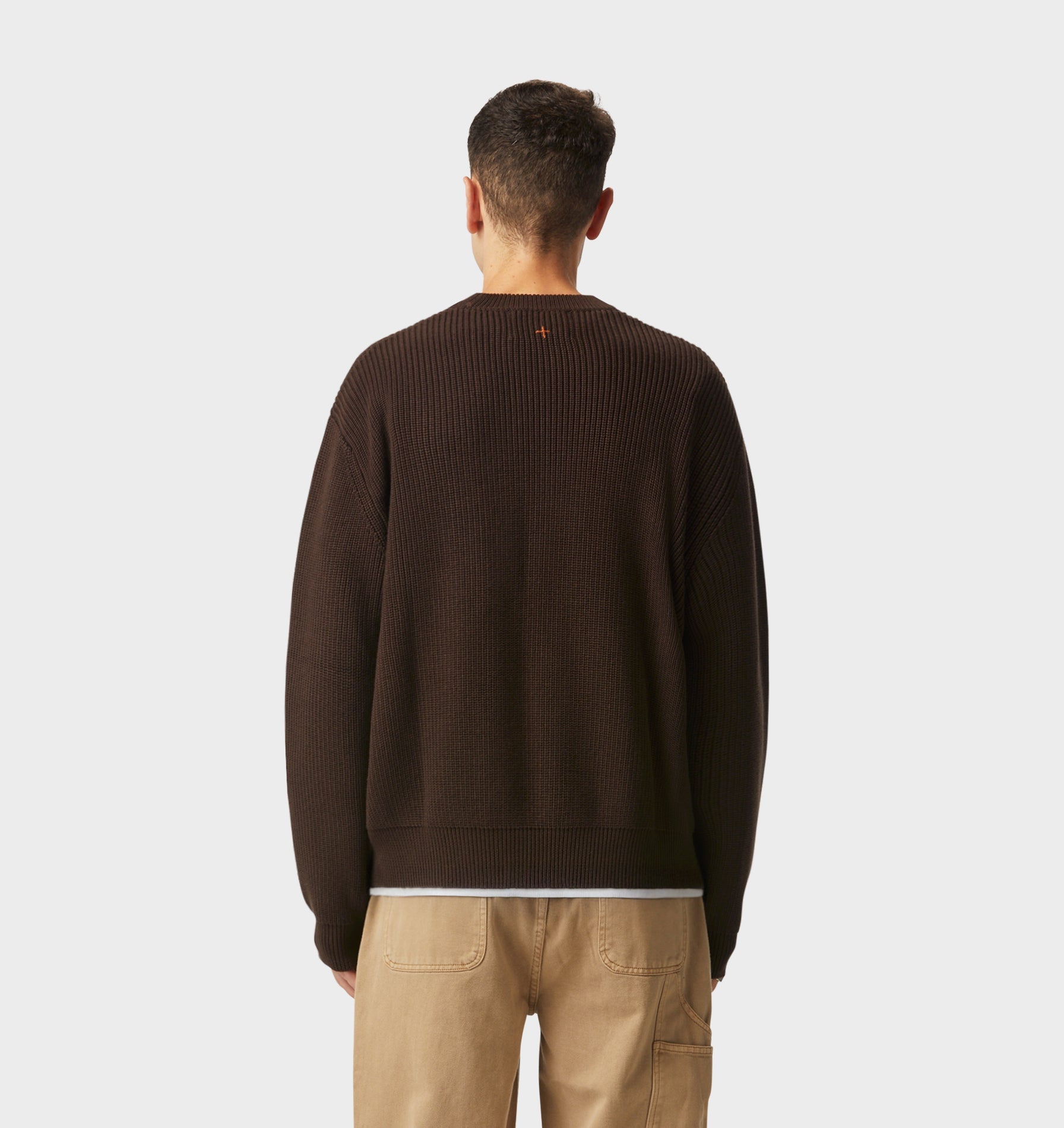 Cropped Knit Sweater - Espresso