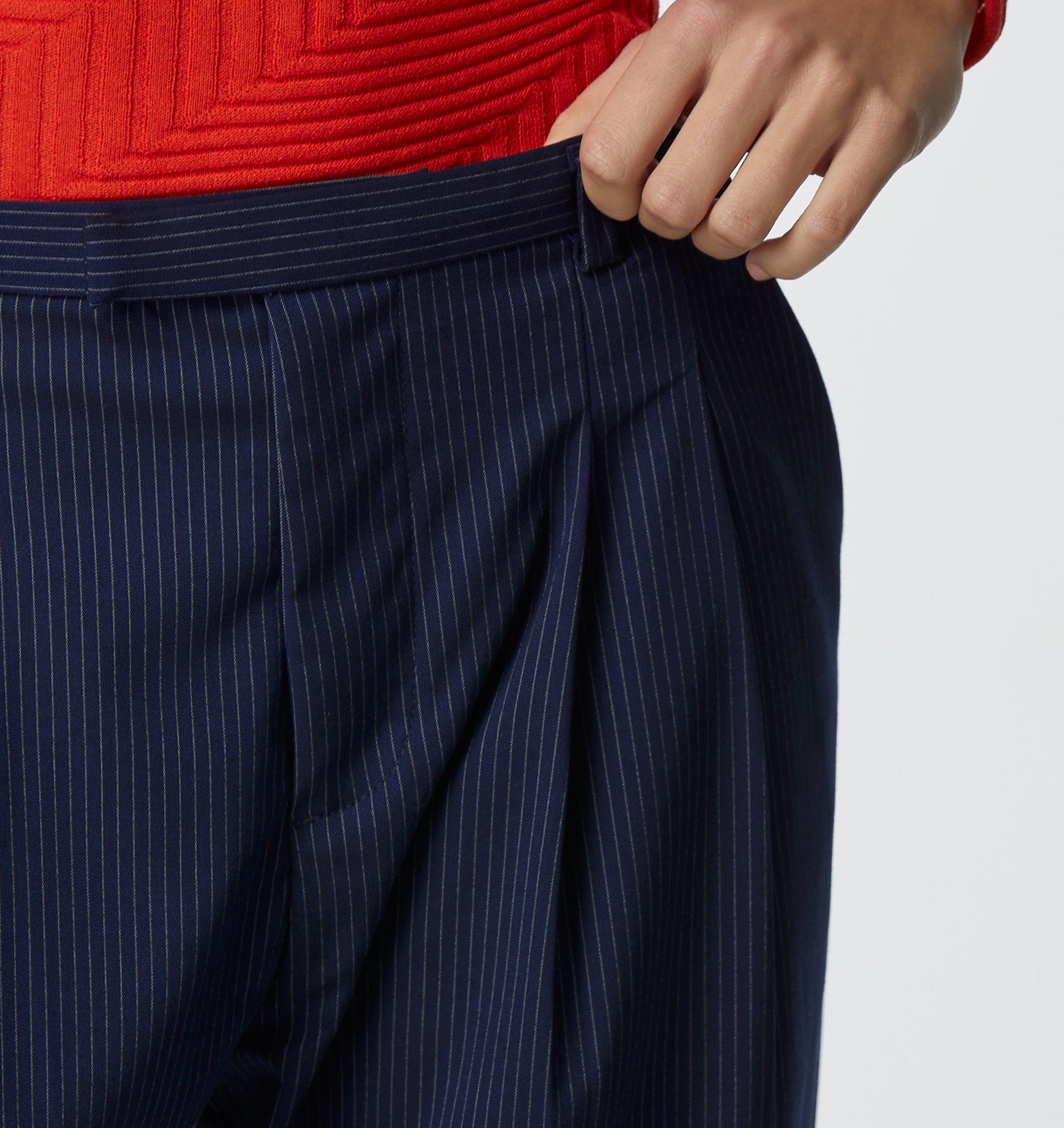 Luca Tailored Pant - Navy Pinstripe