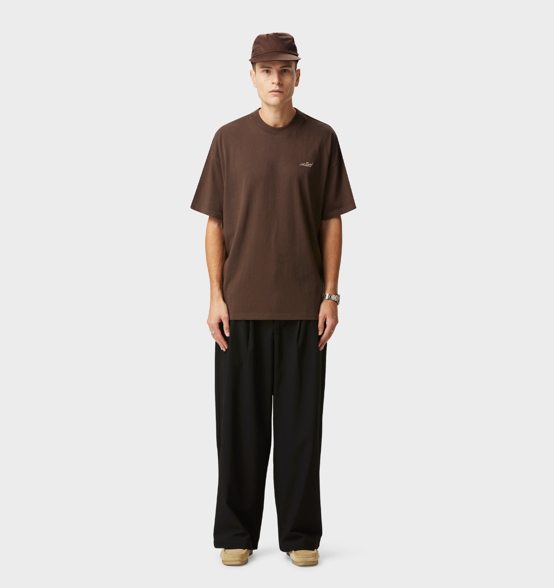 Chainstitch Box Tee 2.0 - Espresso/Taupe