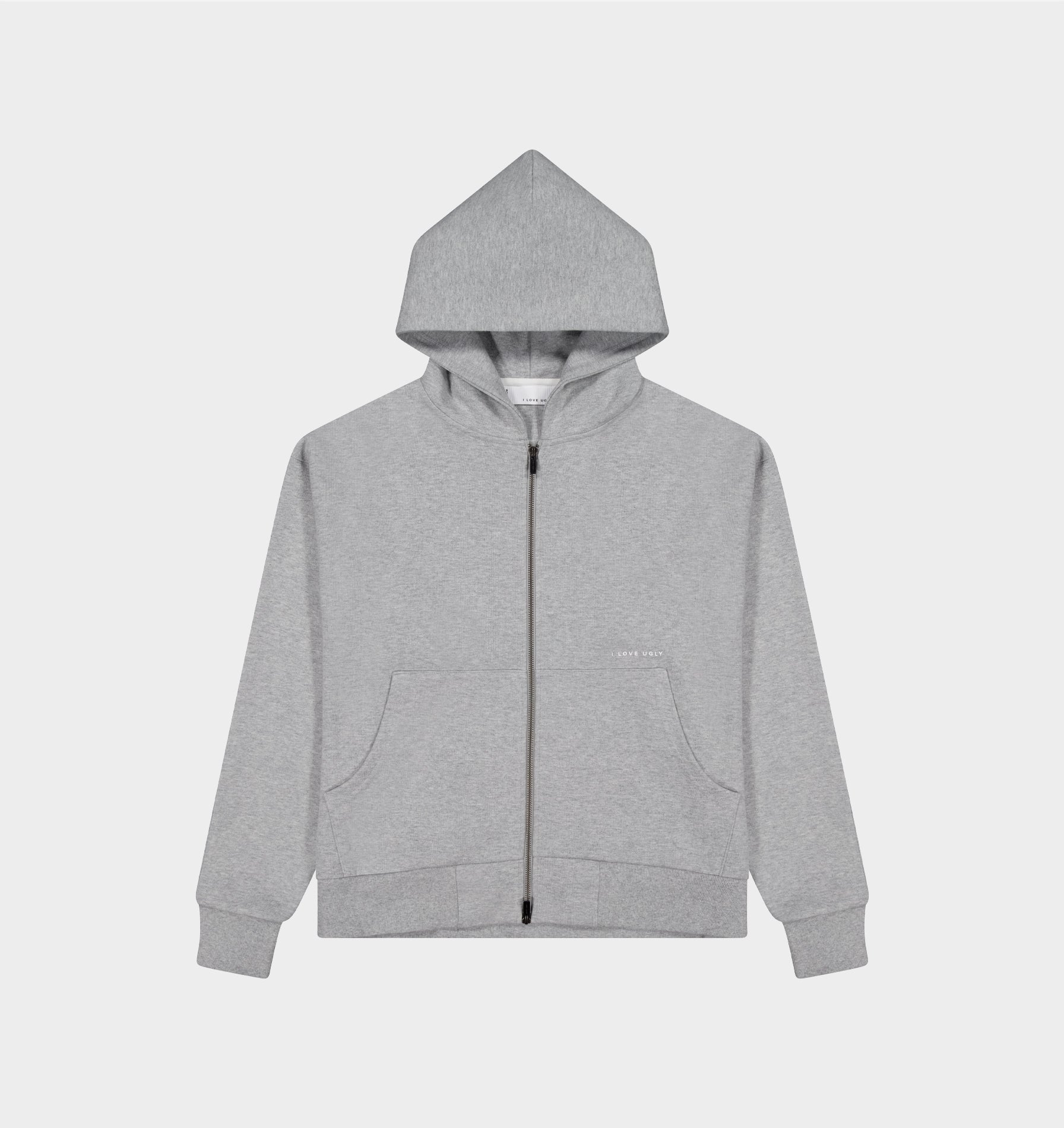 Cropped Zip Up Hood - Vintage Grey