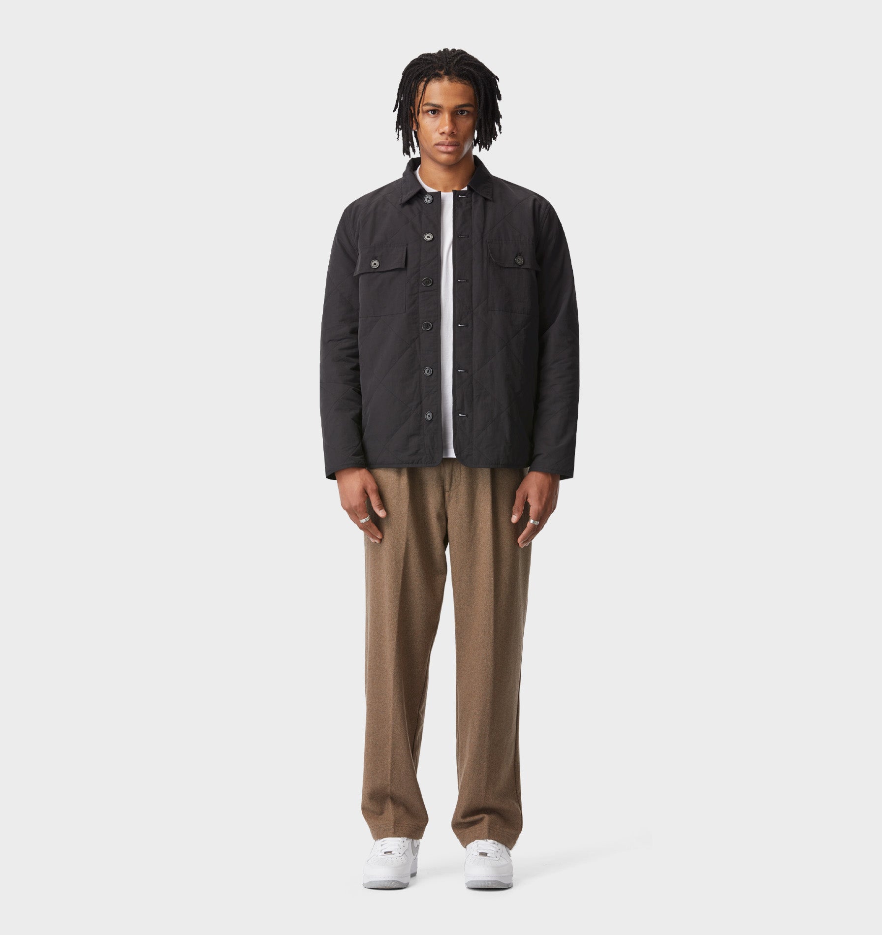 Quilted Overshirt - Black