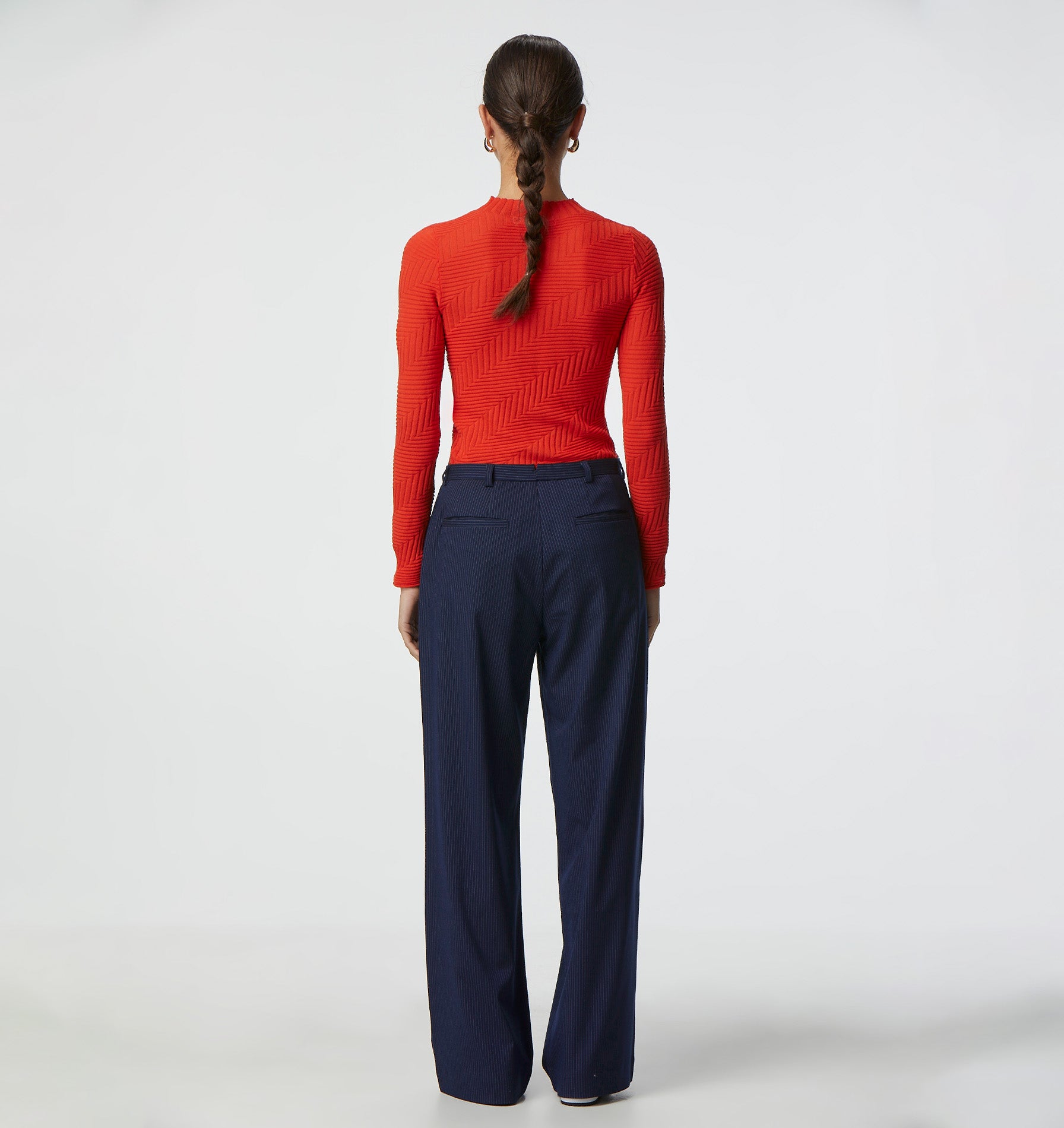 Luca Tailored Pant - Navy Pinstripe
