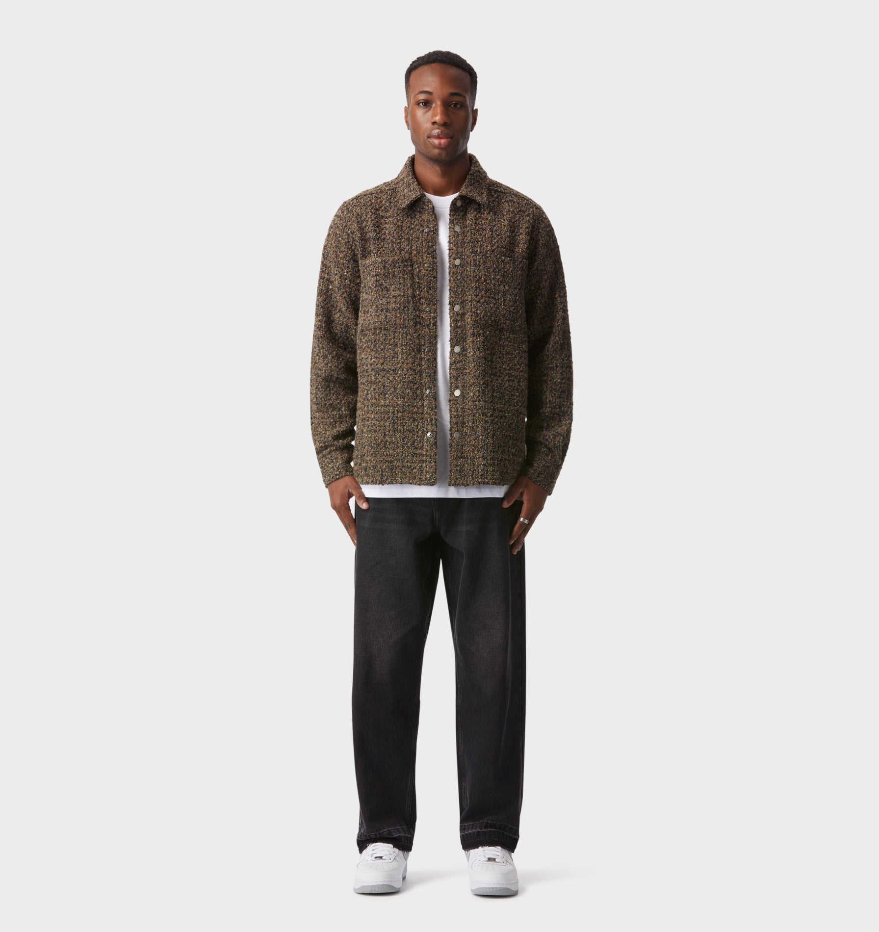 Boucle Overshirt - Khaki/Mocha