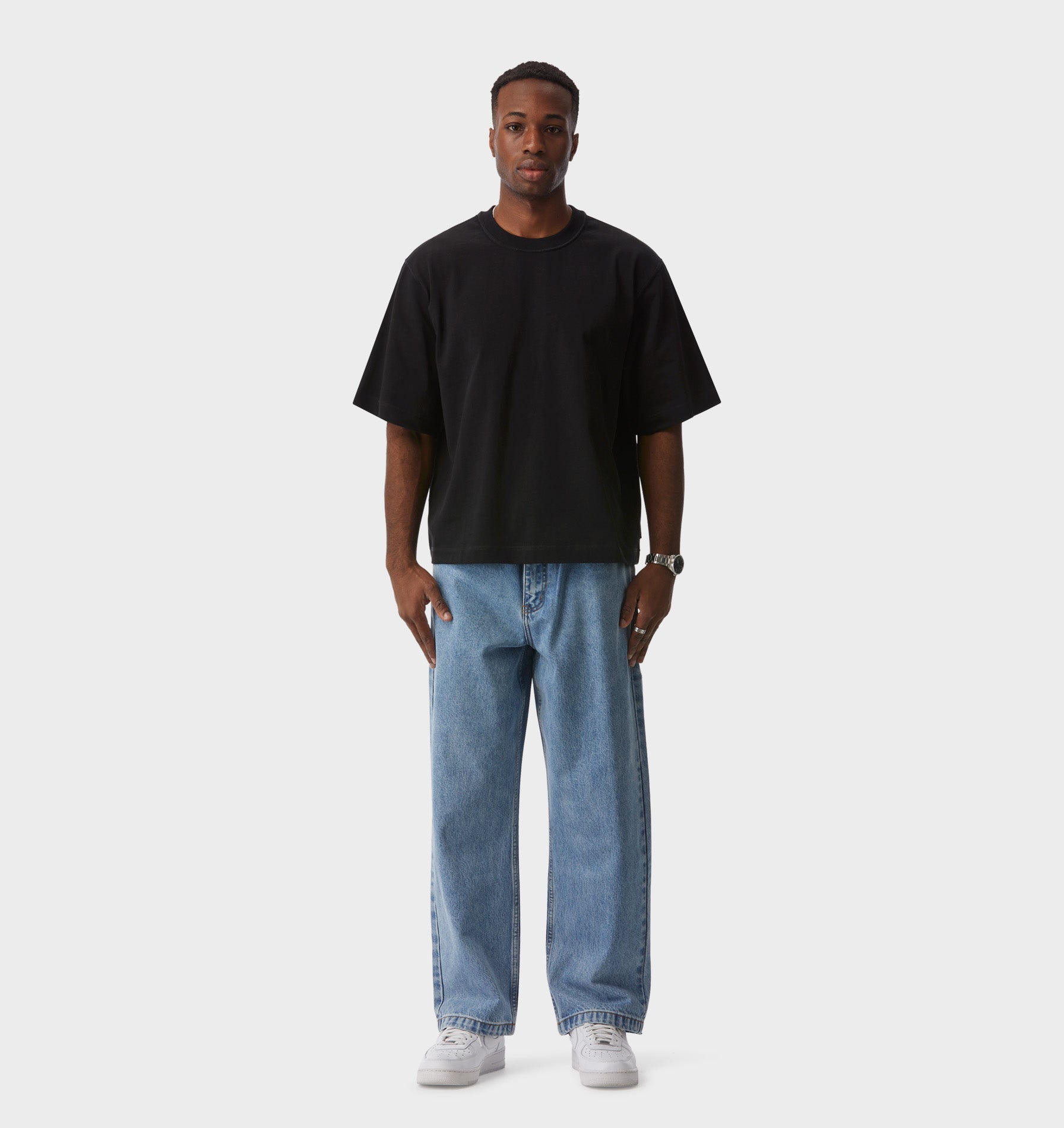 Crop Box Tee - Black