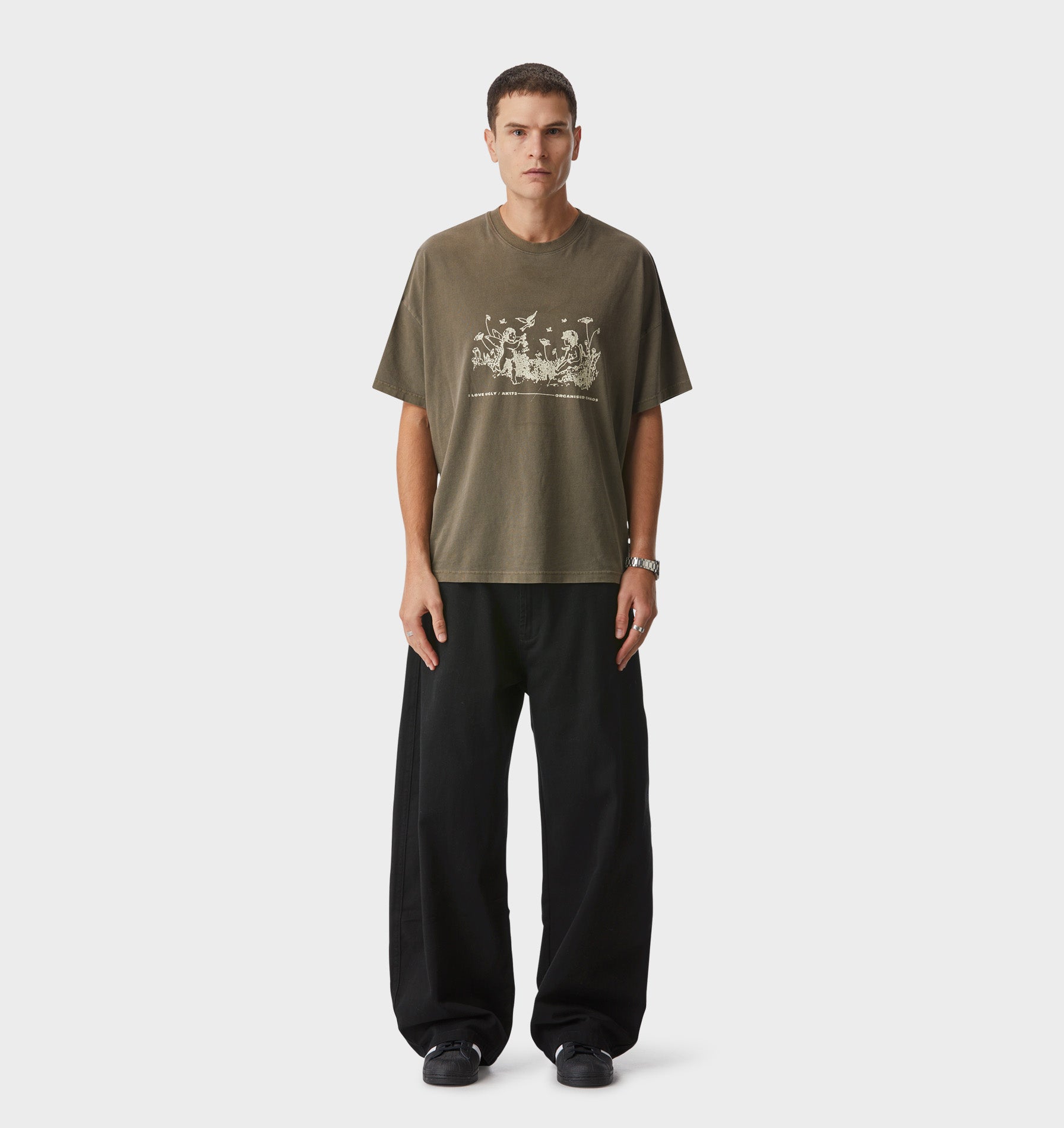Organised Chaos Lewi Tee - Washed Mushroom