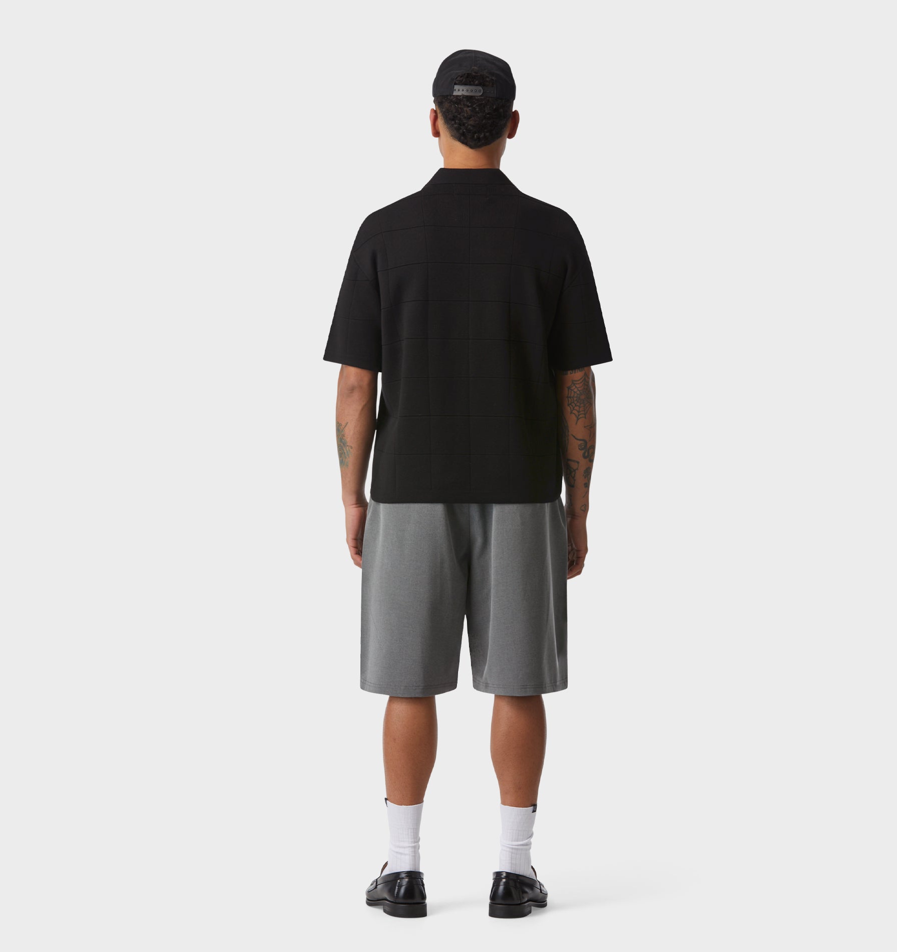 Box Knit Polo - Black