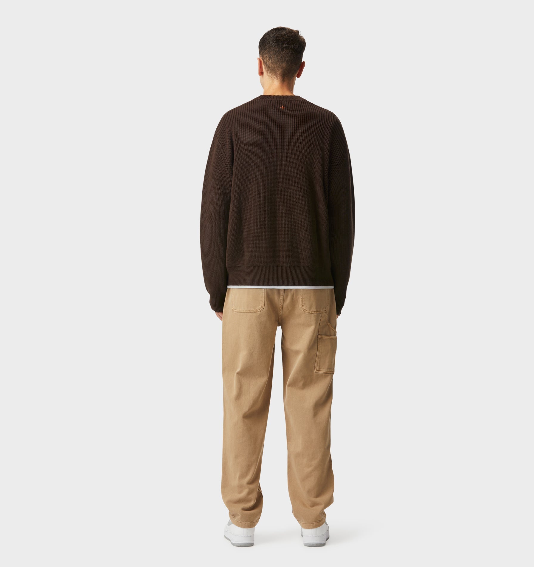 Cropped Knit Sweater - Espresso