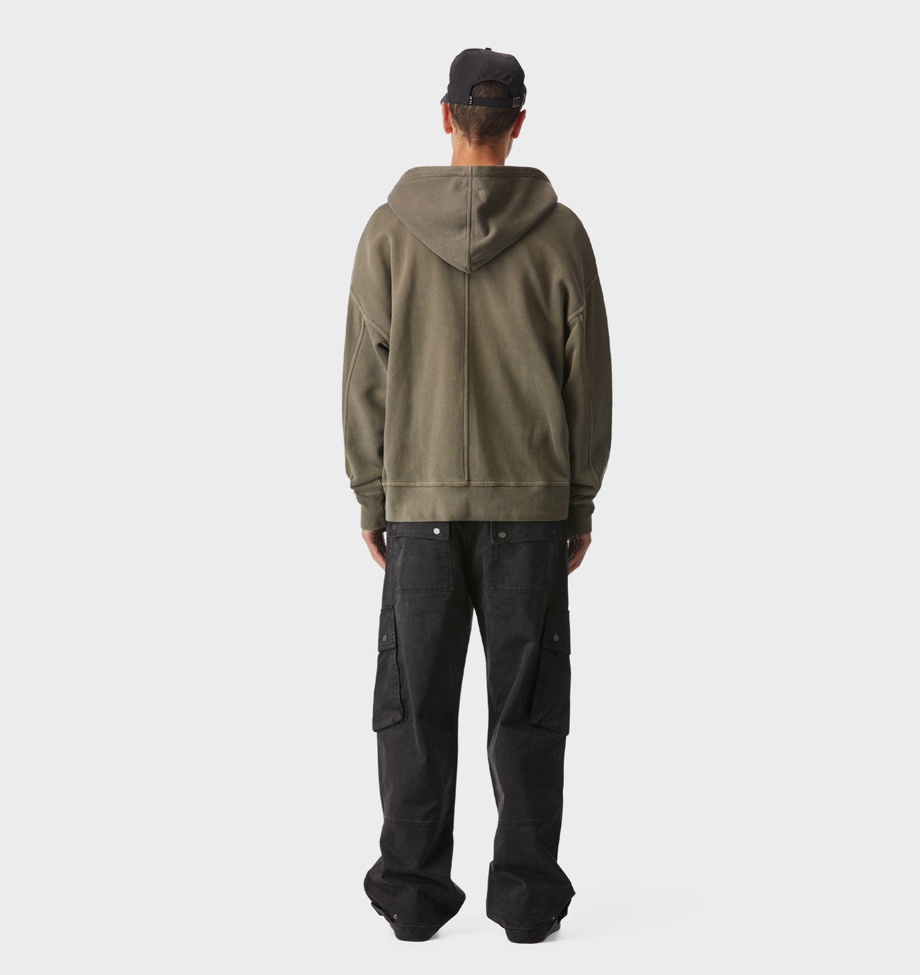 Zip Up Box Hood - Washed Mushroom