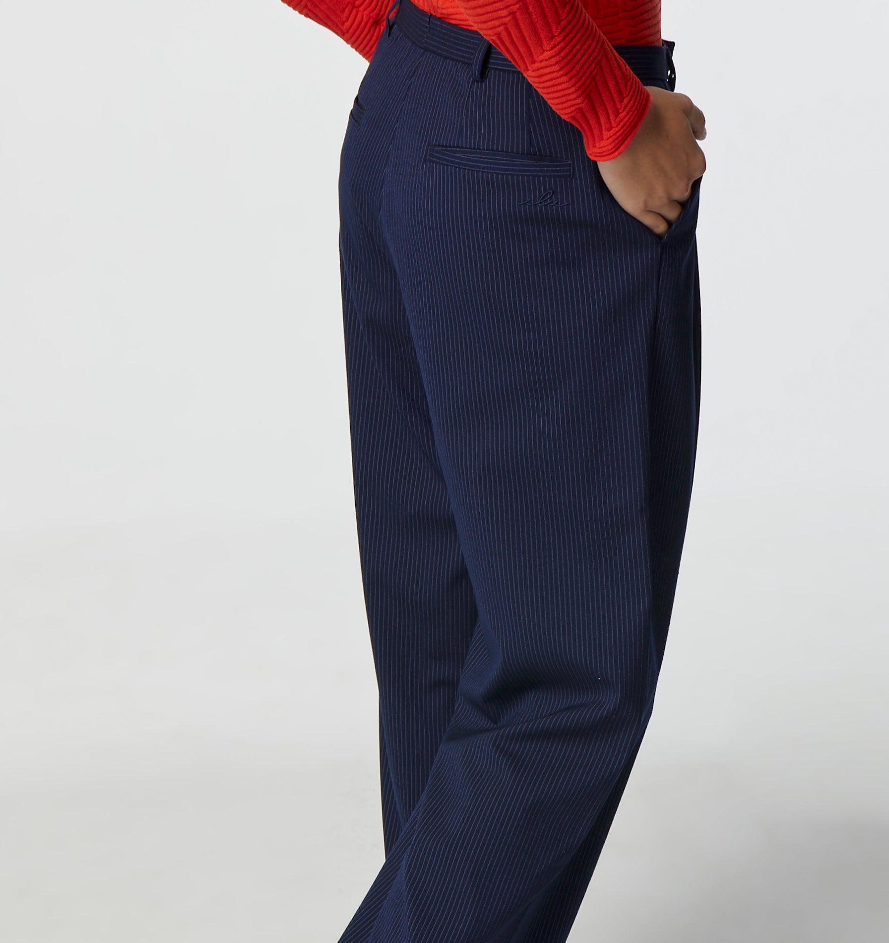 Luca Tailored Pant - Navy Pinstripe
