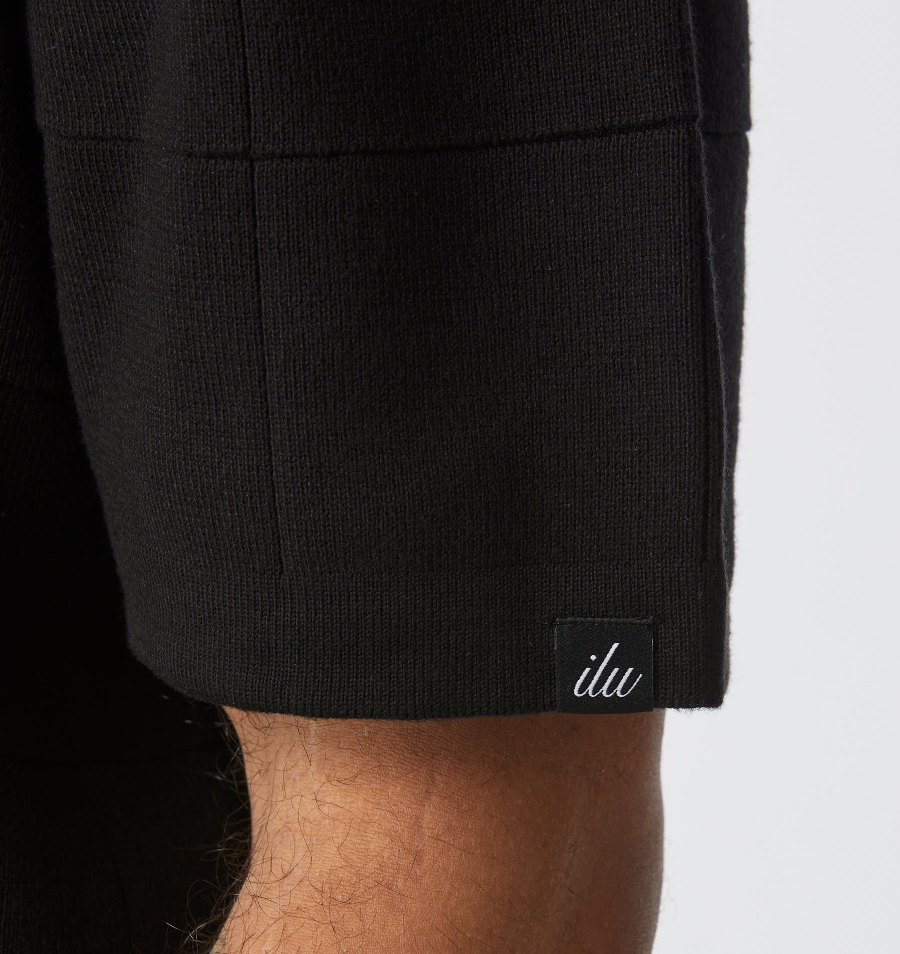 Box Knit Polo - Black