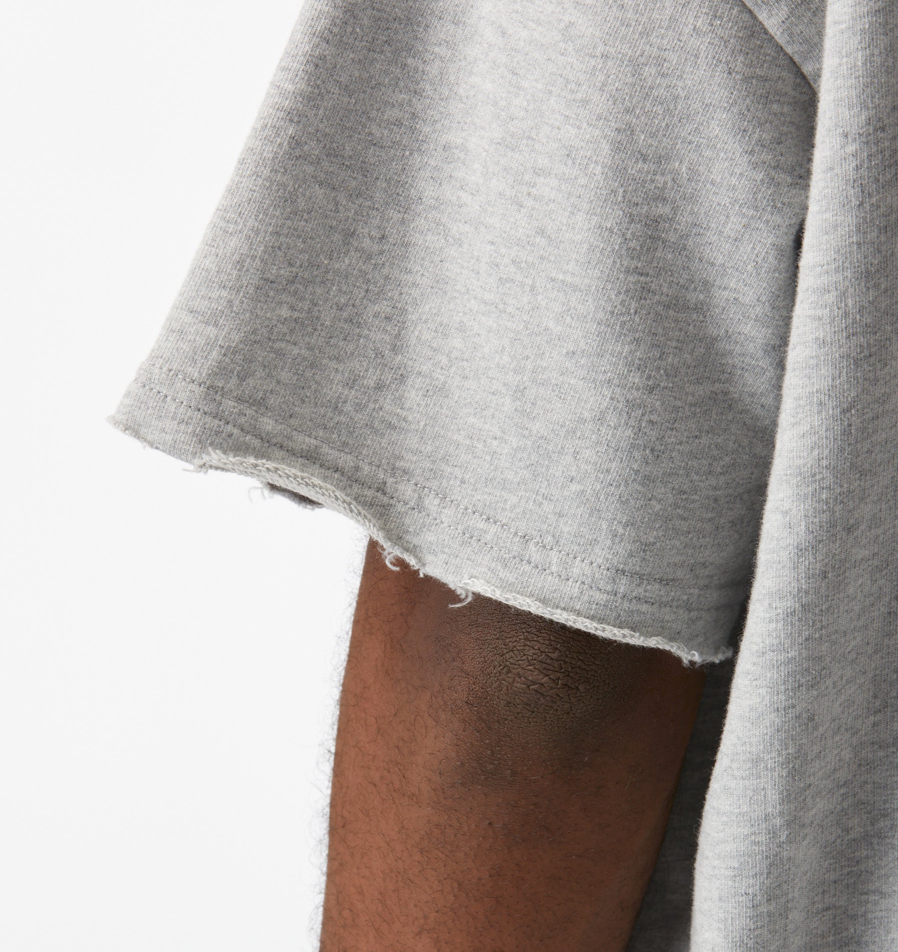Raw Hem Heavy Box Tee - Vintage Grey