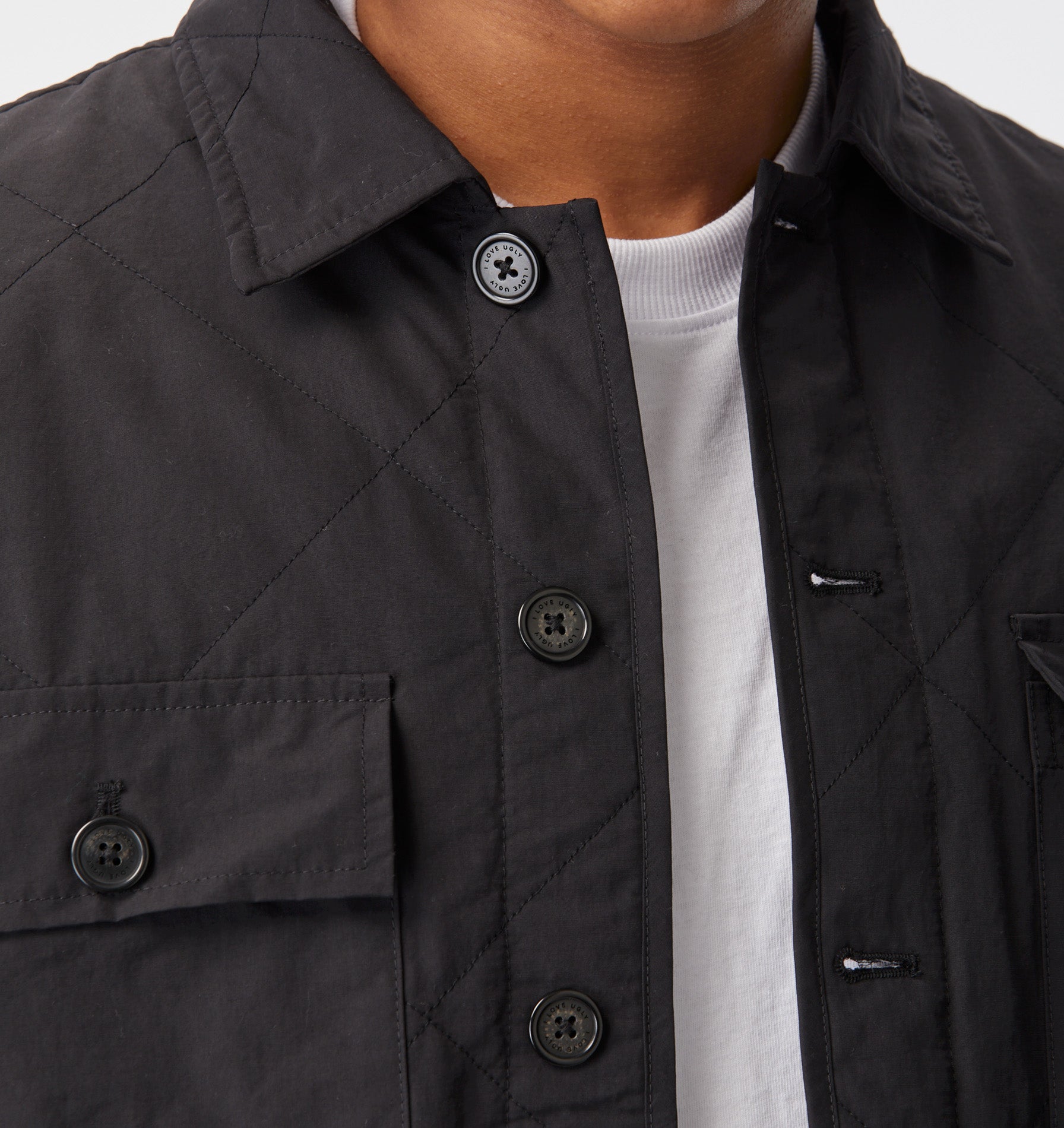 Quilted Overshirt - Black
