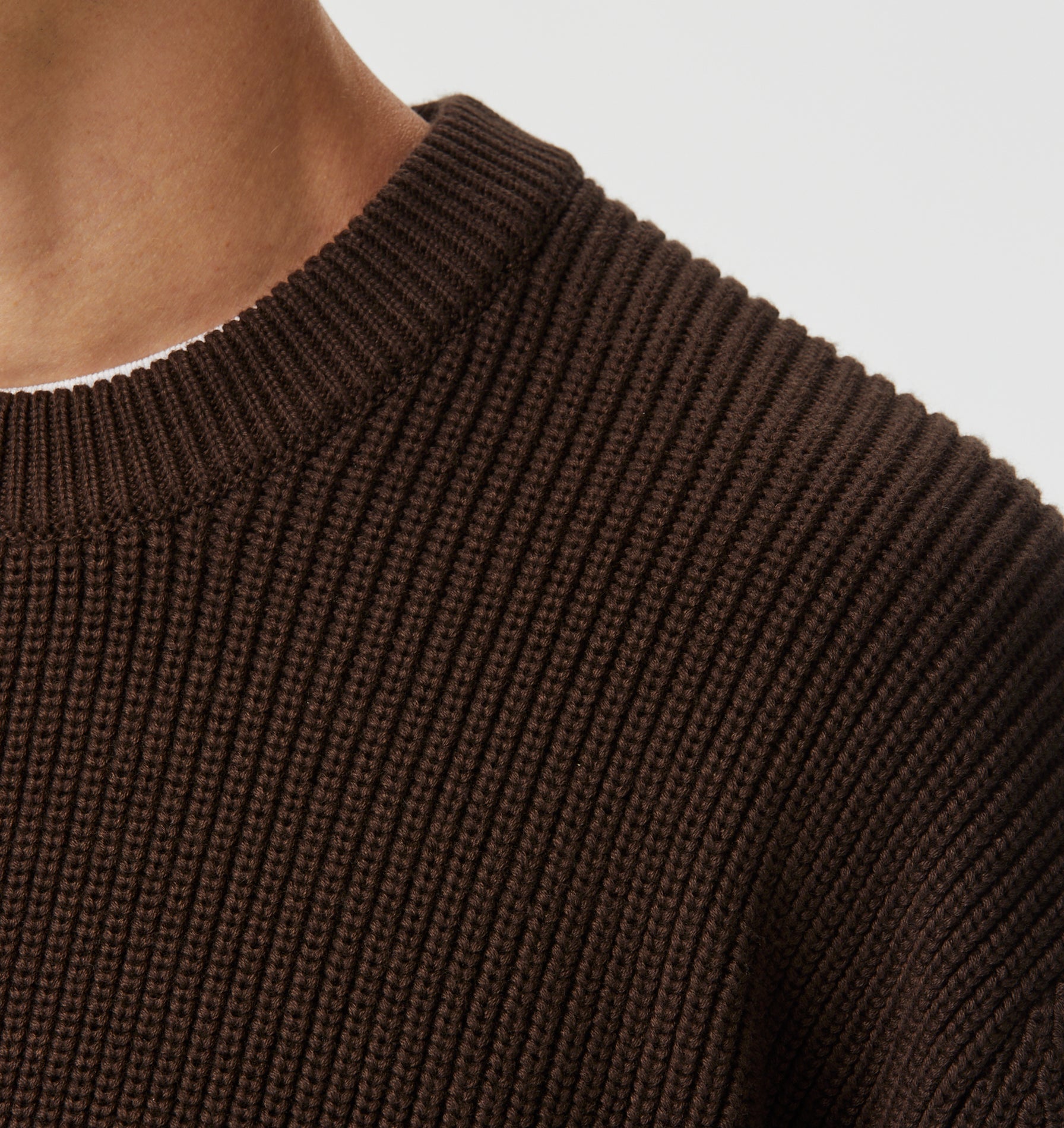 Cropped Knit Sweater - Espresso