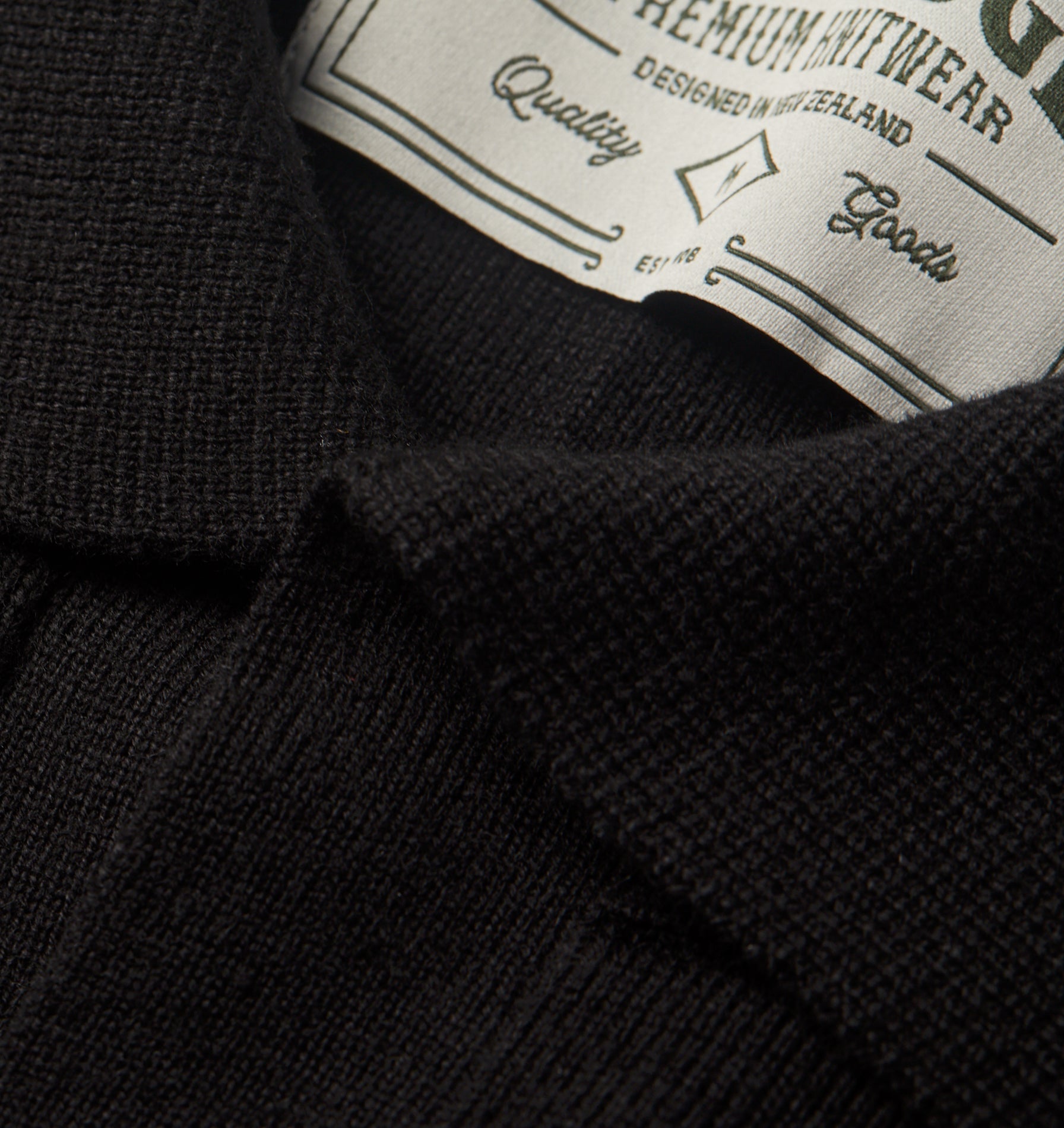 Box Knit Polo - Black