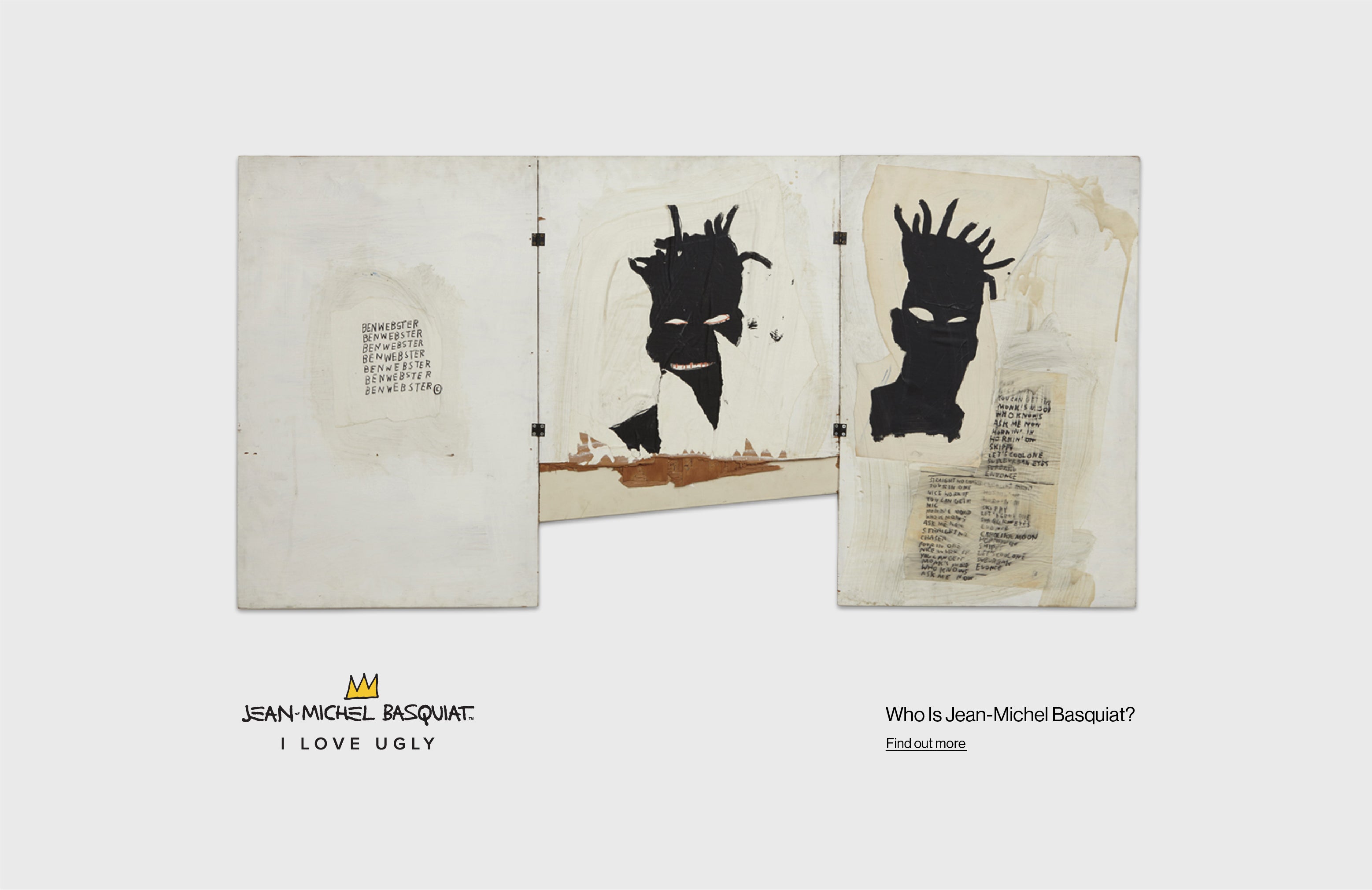 Three pages featuring abstract black silhouettes and handwritten notes.
