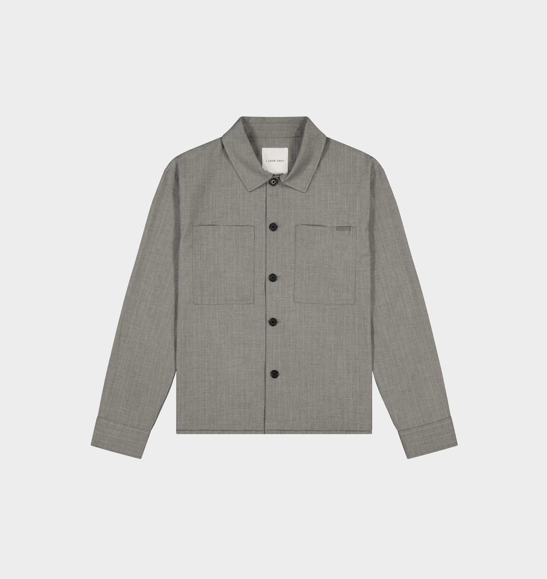 Tailored Overshirt - Grey Pinstripe
